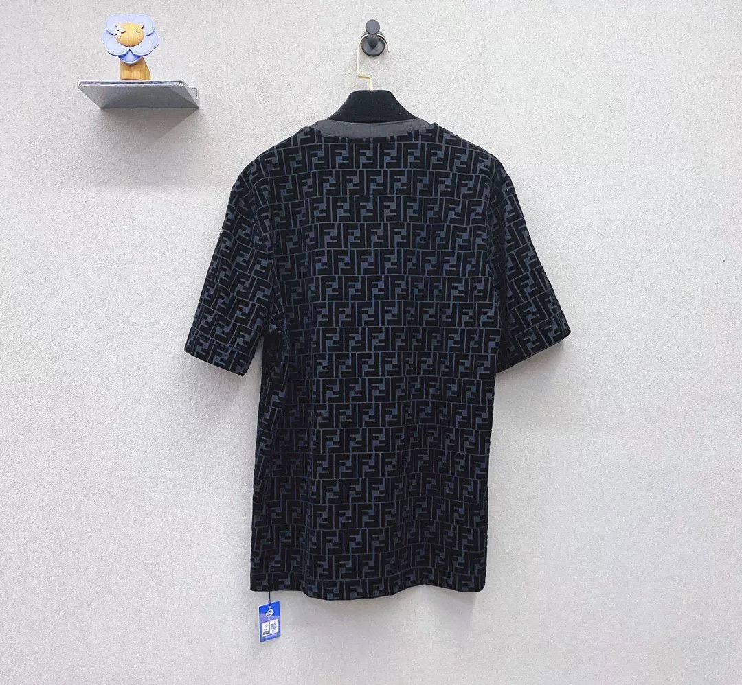 Fendi Fendi Black FF Logo Print Short Sleeve Size US L / EU 52-54 / 3 - 3 Thumbnail