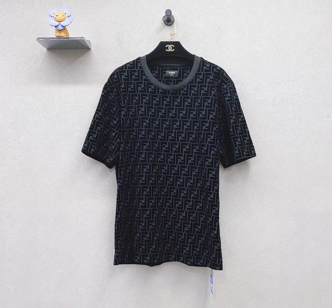 Fendi Fendi Black FF Logo Print Short Sleeve Size US L / EU 52-54 / 3 - 2 Thumbnail