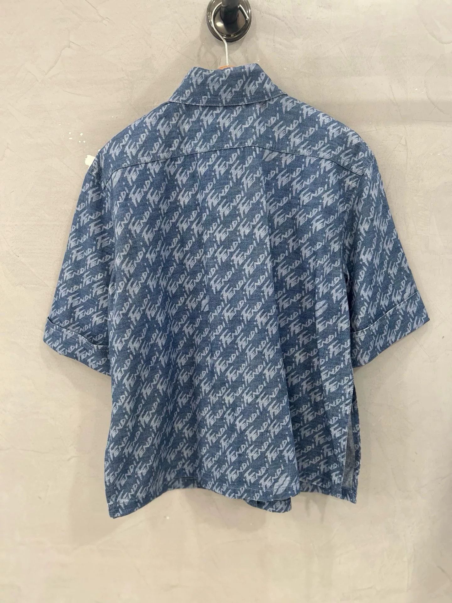 Fendi Fendi Logo Print Denim Short Sleeve Shirt Size US S / EU 44-46 / 1 - 2 Thumbnail