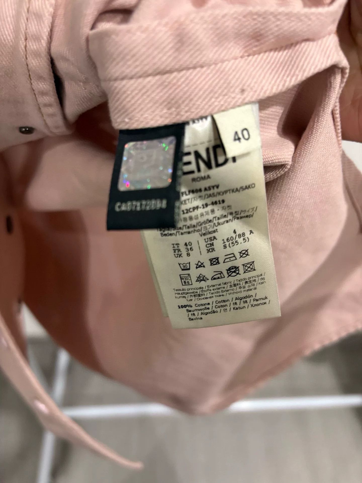 Fendi Fendi Pink Short Sleeve Denim Jacket Size US L / EU 52-54 / 3 - 3 Thumbnail