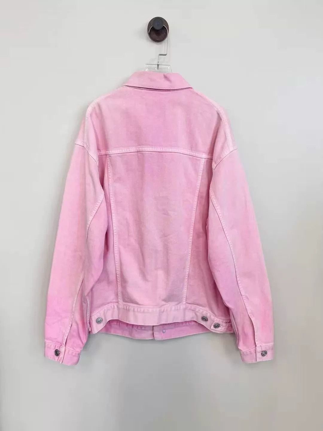 Balenciaga Balenciaga Pink Logo Denim Jacket Size US XS / EU 42 / 0 - 2 Thumbnail
