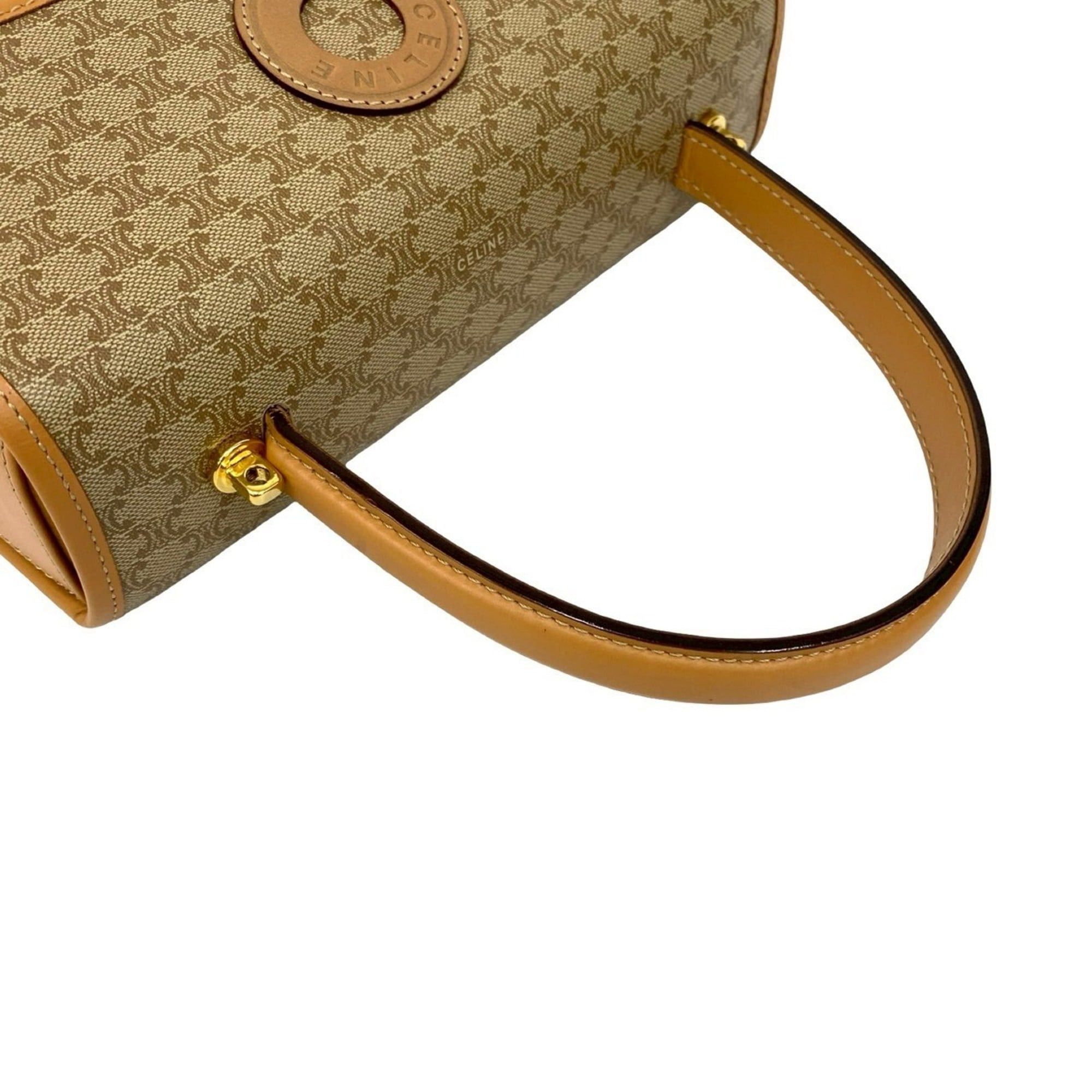 Celine CELINE Macadam Circle Logo Leather 2-way Handbag Shoulder Bag Beige 06863 Size ONE SIZE - 4 Thumbnail