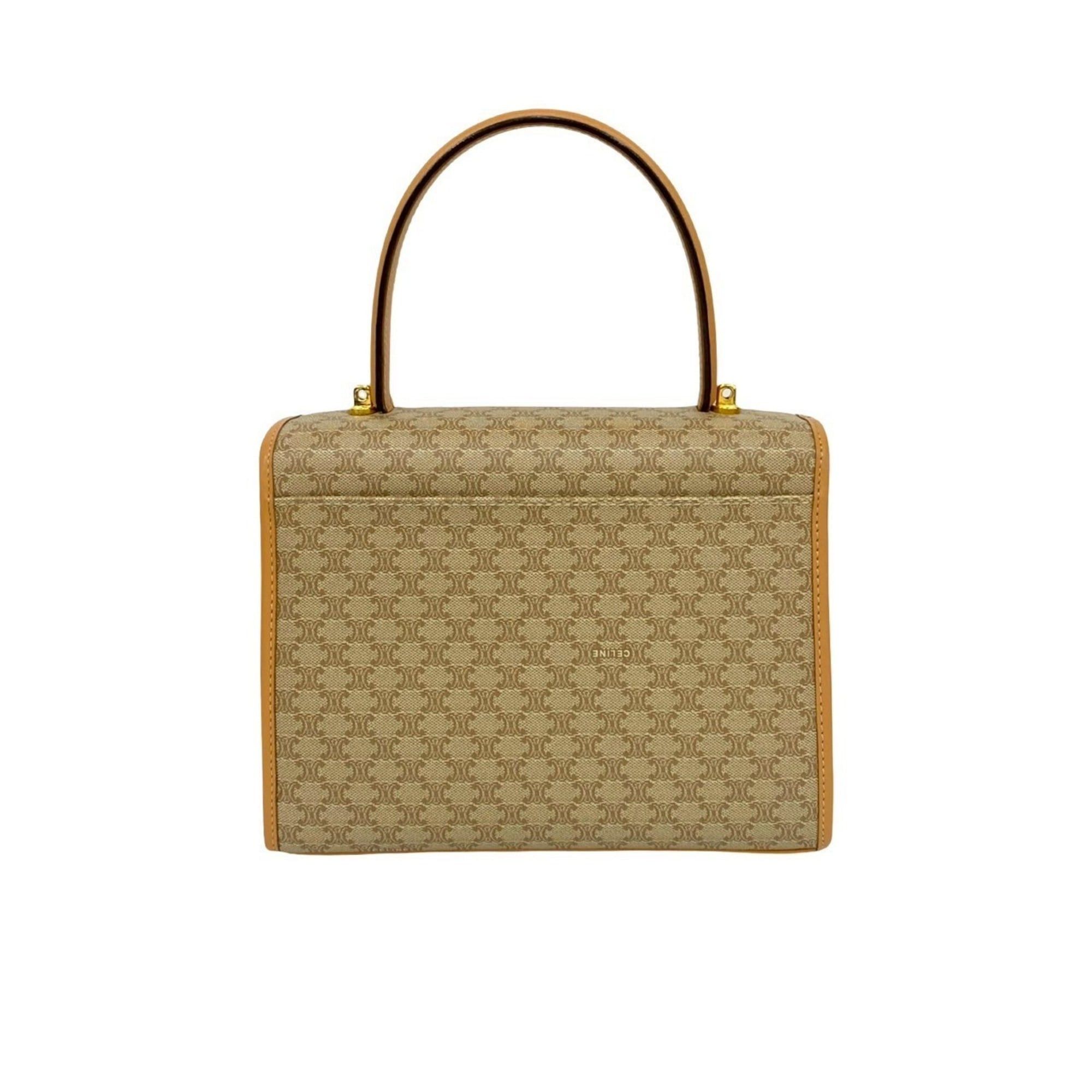 Celine CELINE Macadam Circle Logo Leather 2-way Handbag Shoulder Bag Beige 06863 Size ONE SIZE - 3 Thumbnail