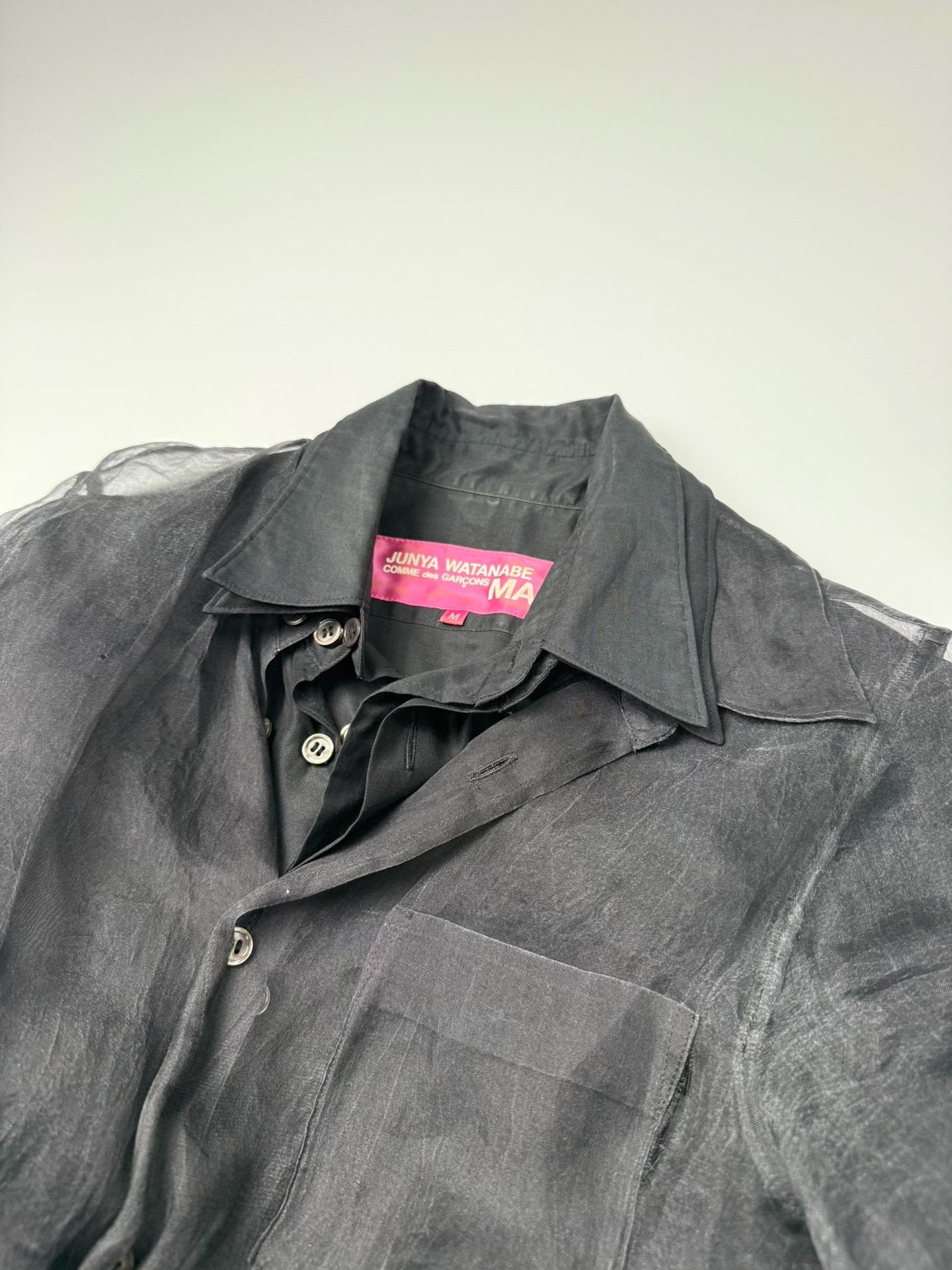 Junya Watanabe black sheer long shirt with deconstructed design Size US M / EU 48-50 / 2 - 4 Thumbnail