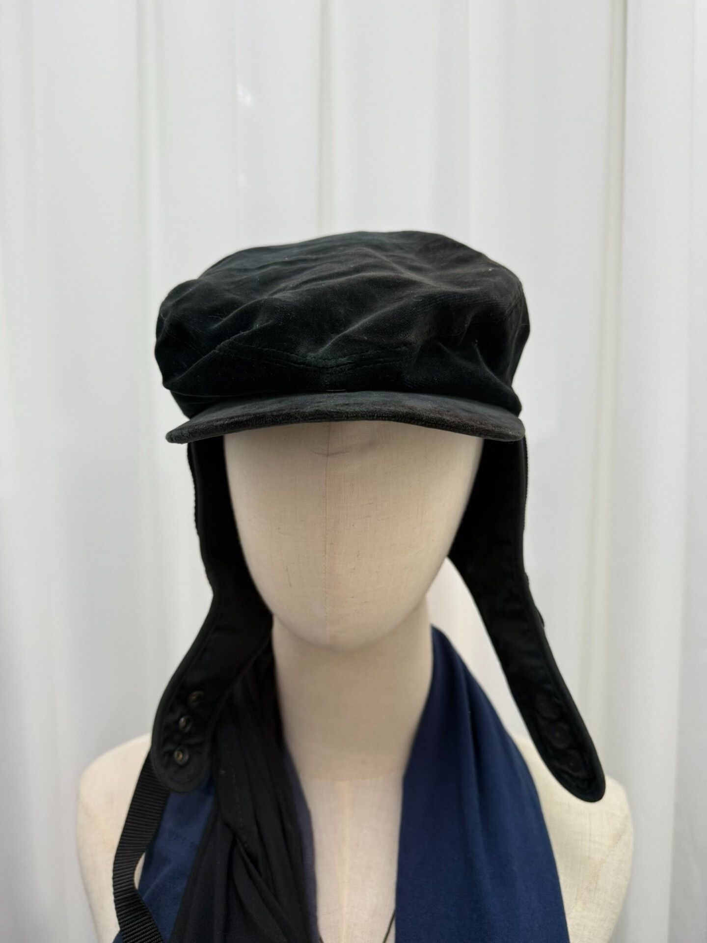 Comme des Garcons black military velvet painter cap Size ONE SIZE - 2 Thumbnail