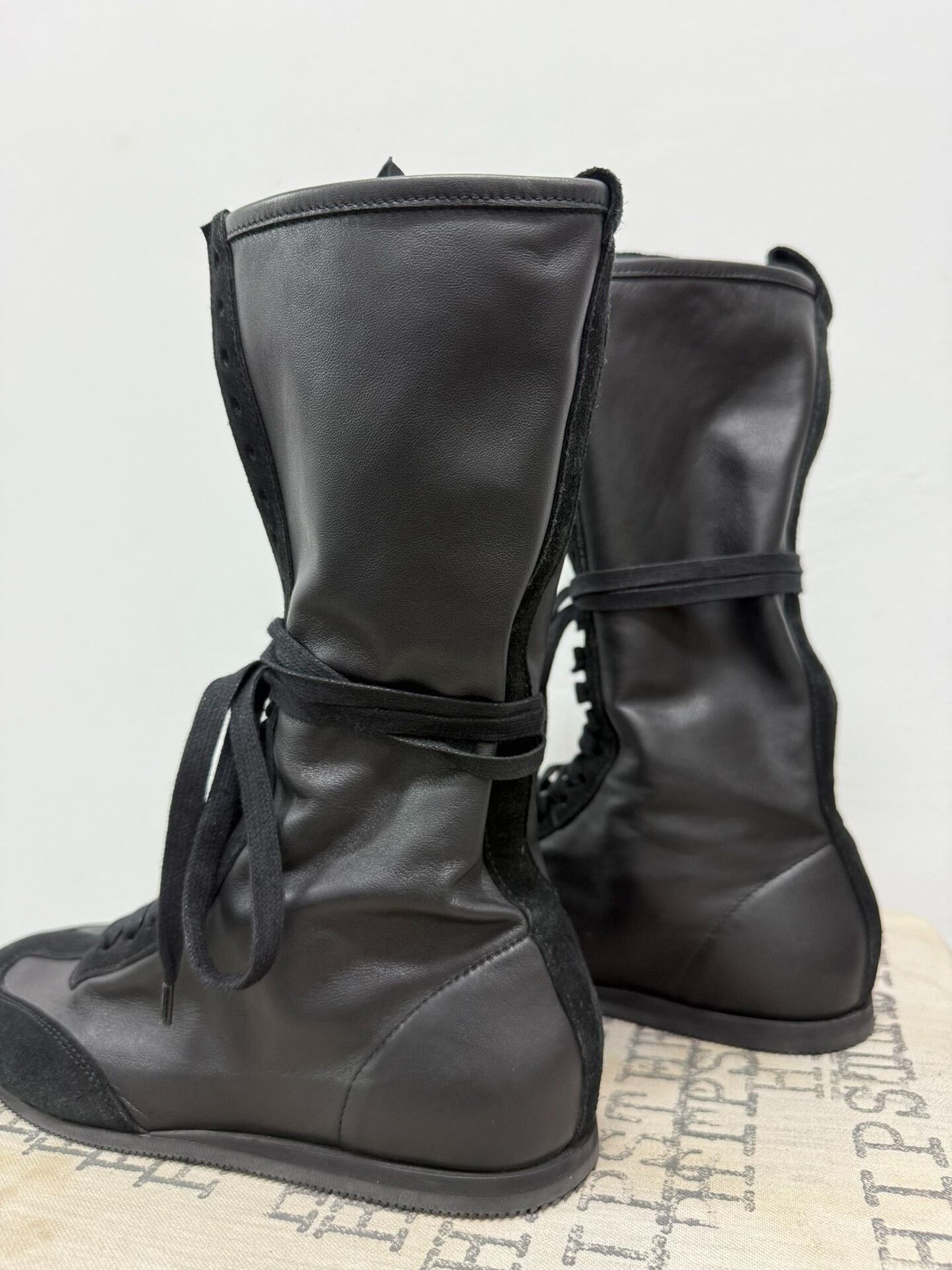 Ann Demeulemeester ann demeulemeester black leather high-top sneakers Size US 6.5 / EU 39-40 - 8 Thumbnail