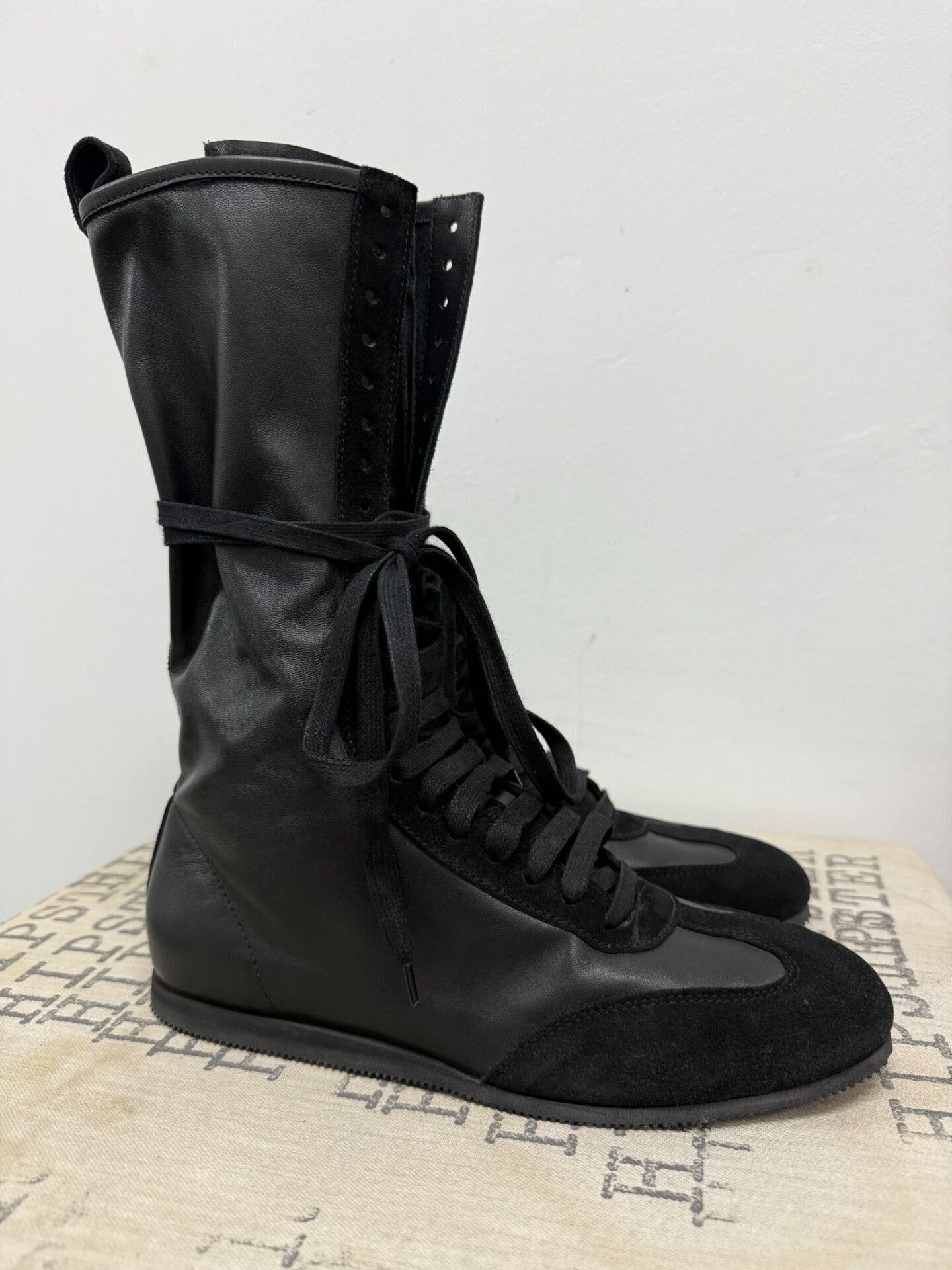 Ann Demeulemeester ann demeulemeester black leather high-top sneakers Size US 6.5 / EU 39-40 - 4 Thumbnail