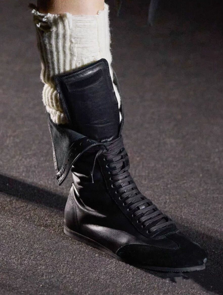 Ann Demeulemeester ann demeulemeester black leather high-top sneakers Size US 6.5 / EU 39-40 - 9 Thumbnail