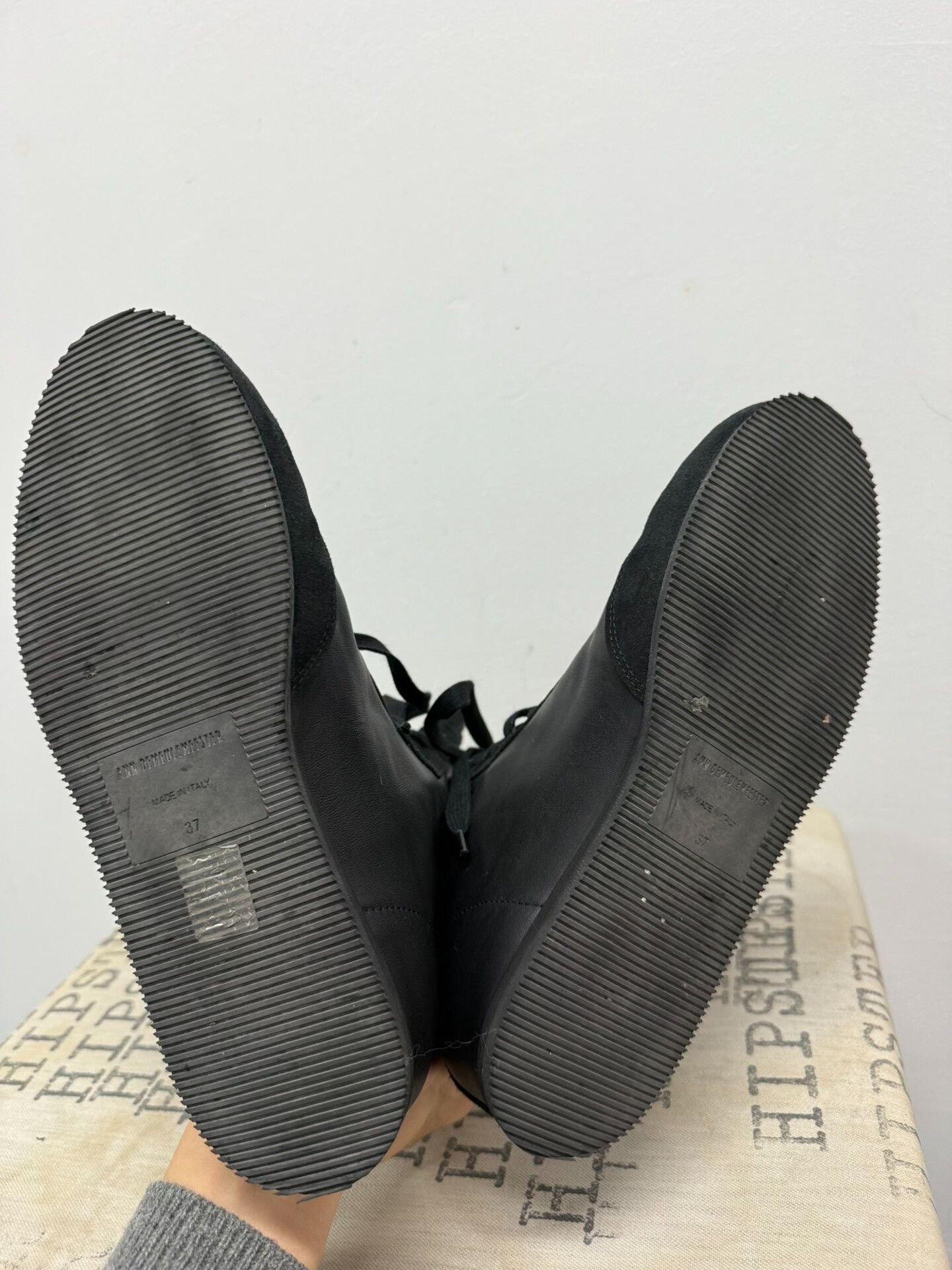 Ann Demeulemeester ann demeulemeester black leather high-top sneakers Size US 6.5 / EU 39-40 - 6 Thumbnail