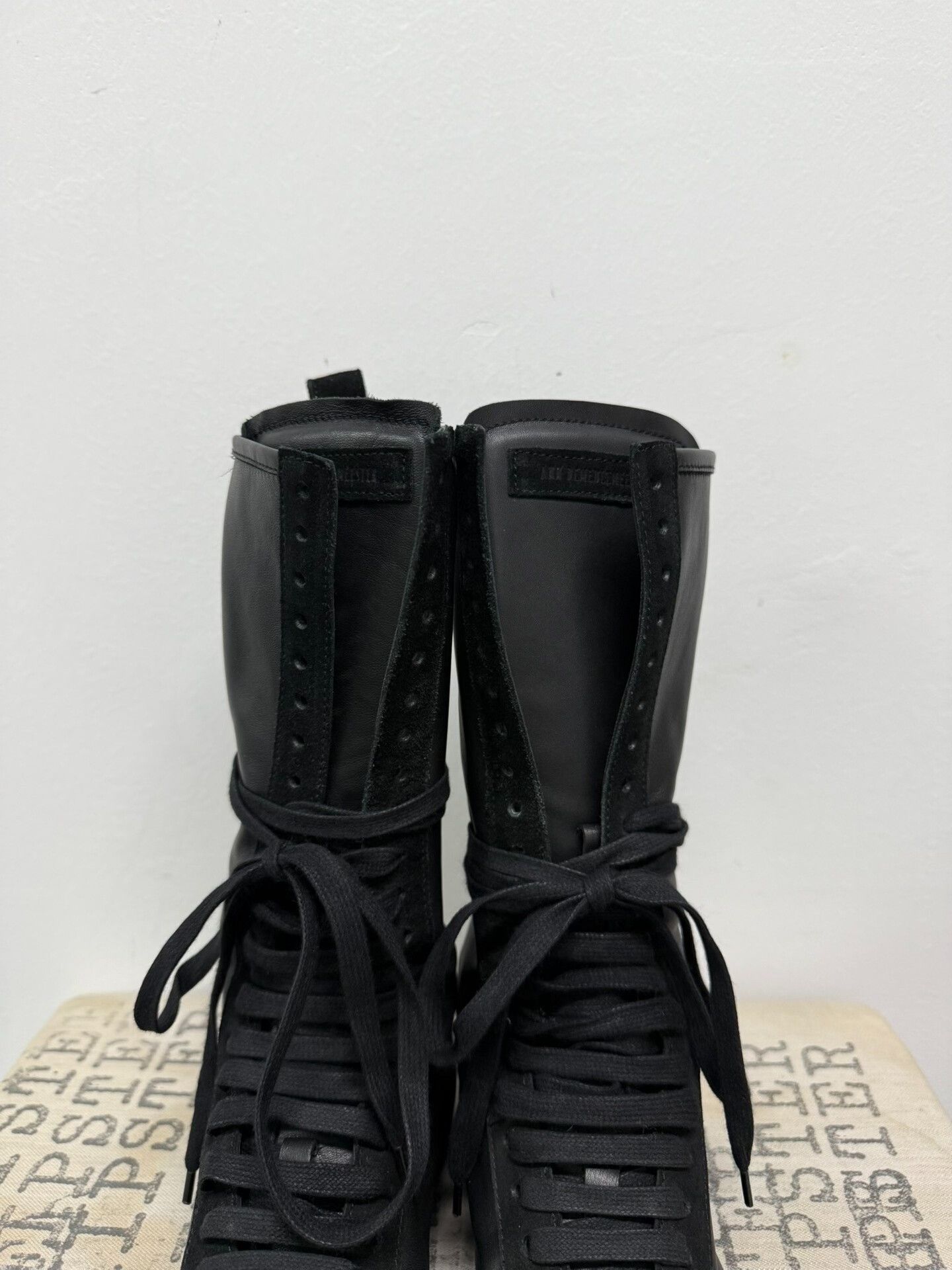 Ann Demeulemeester ann demeulemeester black leather high-top sneakers Size US 6.5 / EU 39-40 - 2 Thumbnail