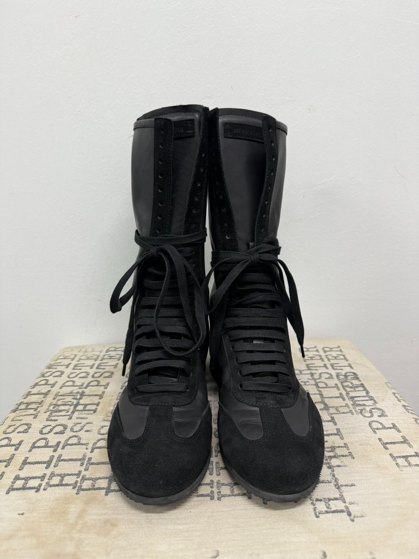 Ann Demeulemeester ann demeulemeester black leather high-top sneakers Size US 6.5 / EU 39-40 - 3 Thumbnail