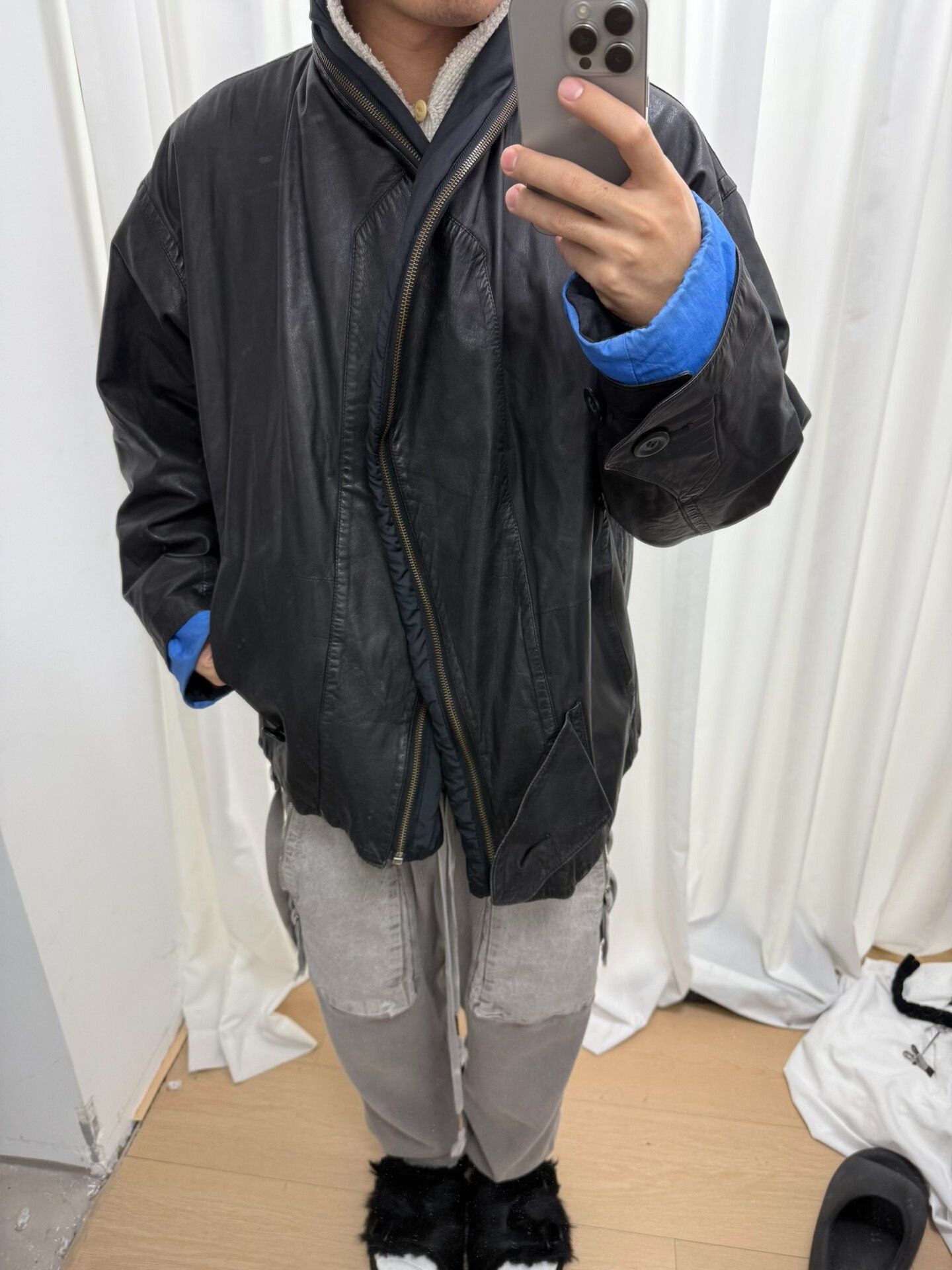 Issey Miyake issey miyake black leather zip jacket M size Size US M / EU 48-50 / 2 - 6 Thumbnail