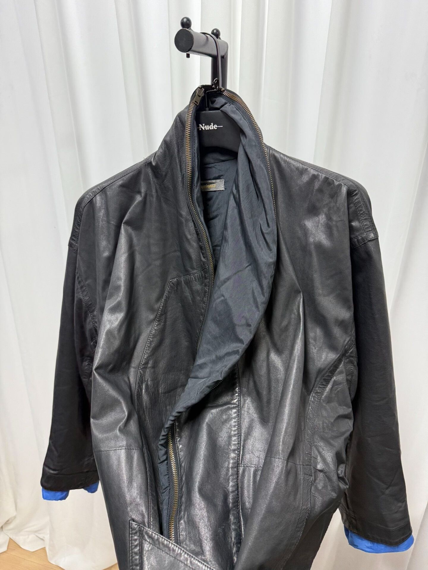 Issey Miyake issey miyake black leather zip jacket M size Size US M / EU 48-50 / 2 - 3 Thumbnail