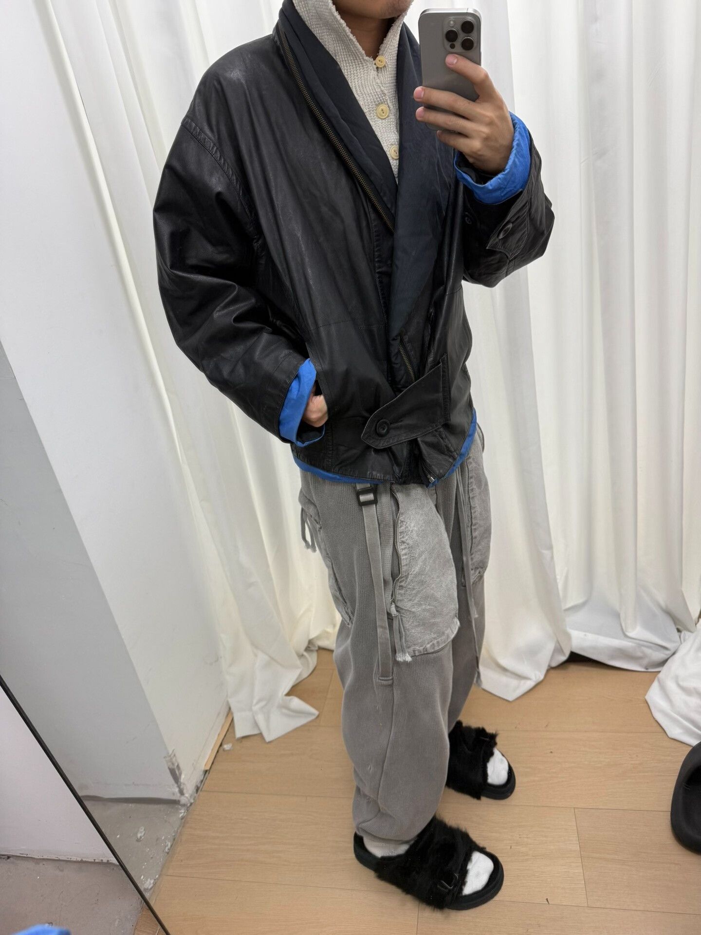 Issey Miyake issey miyake black leather zip jacket M size Size US M / EU 48-50 / 2 - 8 Thumbnail