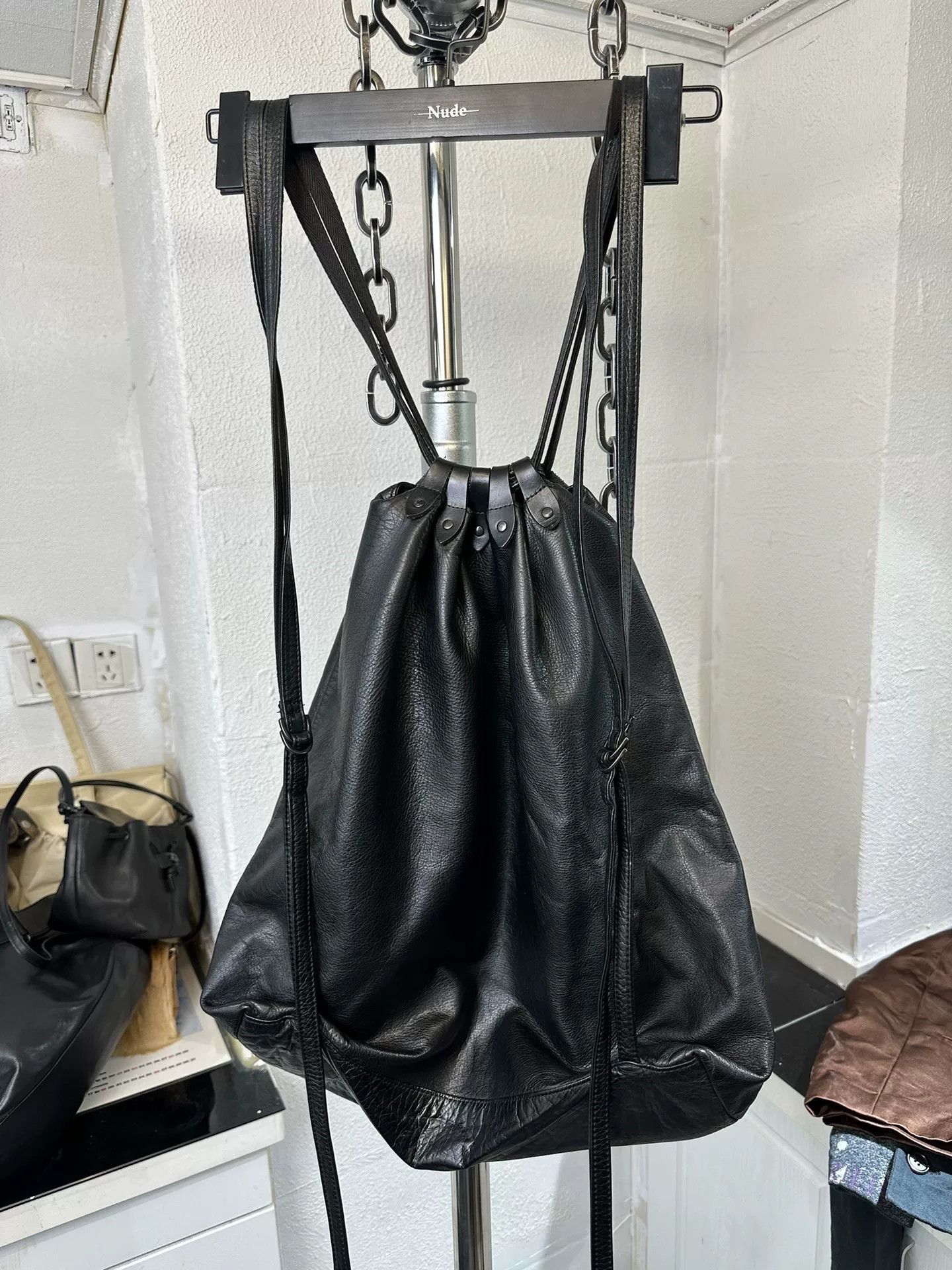 Yohji Yamamoto yohji yamamoto leather drawstring bag Size ONE SIZE - 2 Thumbnail