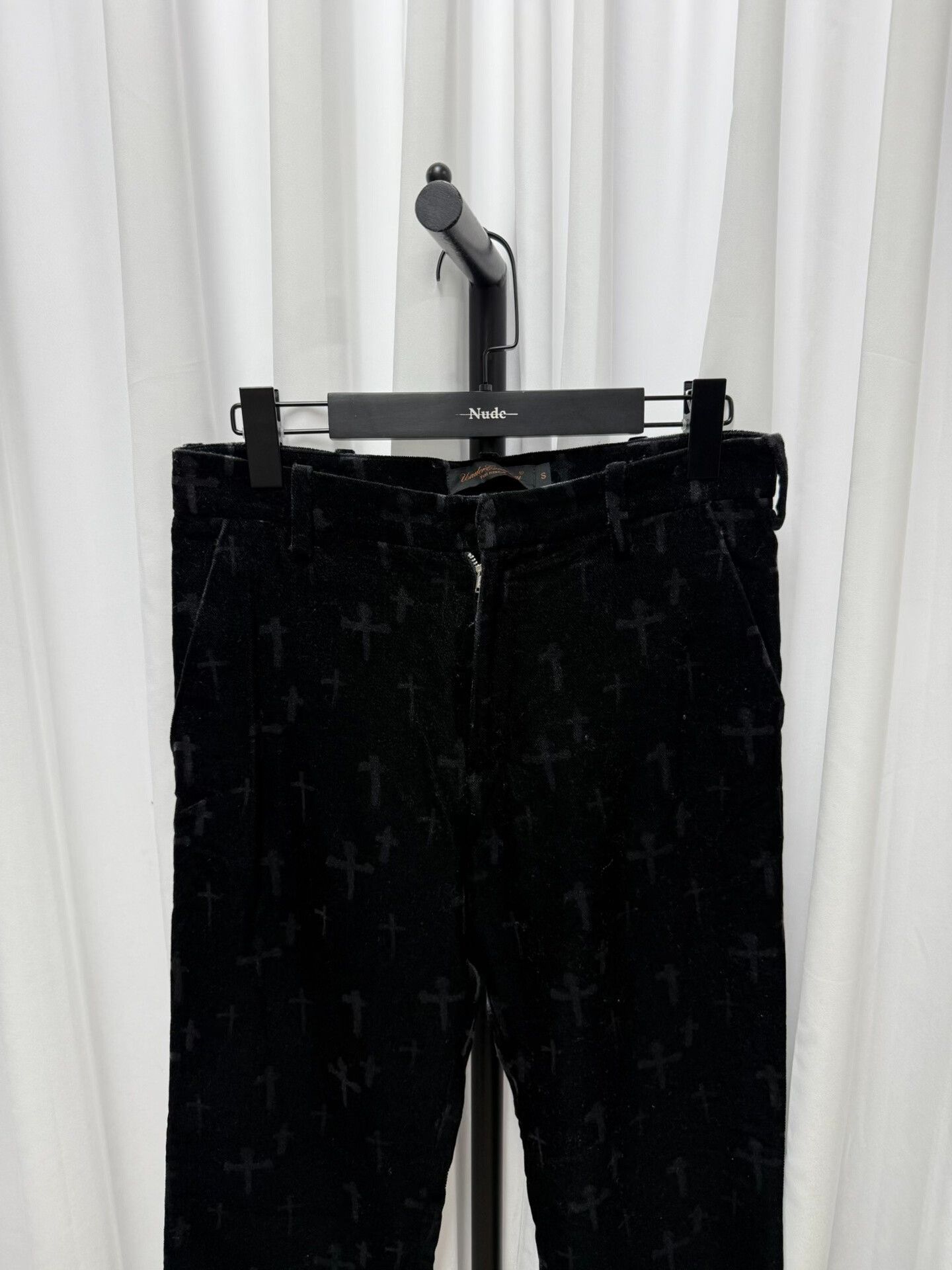 Comme des Garcons Homme undercover velvet long pants with cross design Size 23" - 2 Thumbnail