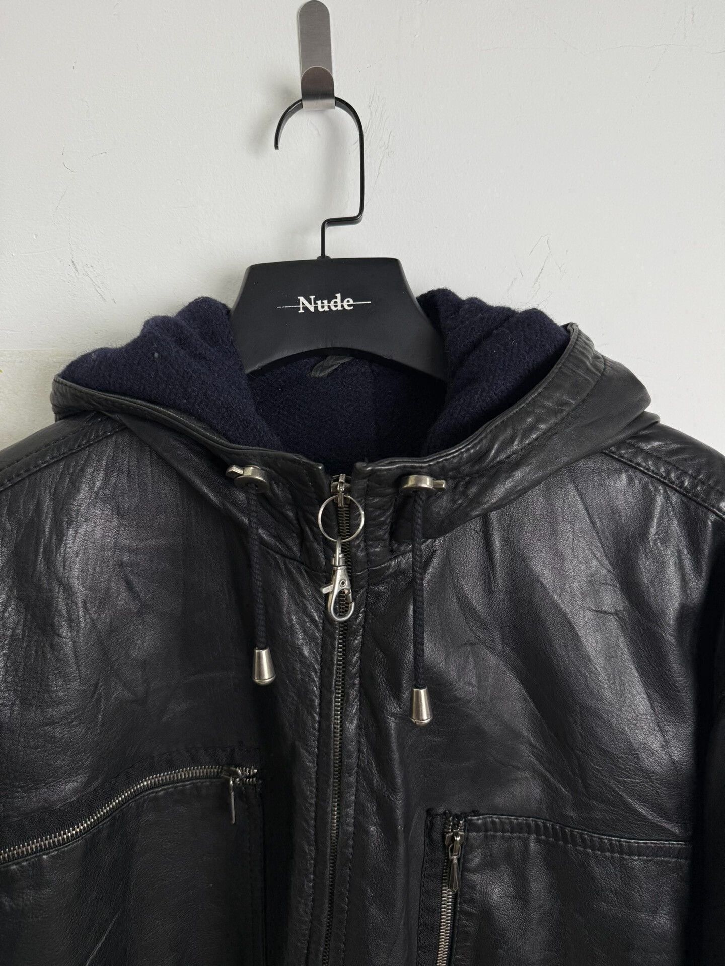 Dirk Bikkembergs black leather zip-up short jacket Size US XL / EU 56 / 4 - 5 Thumbnail