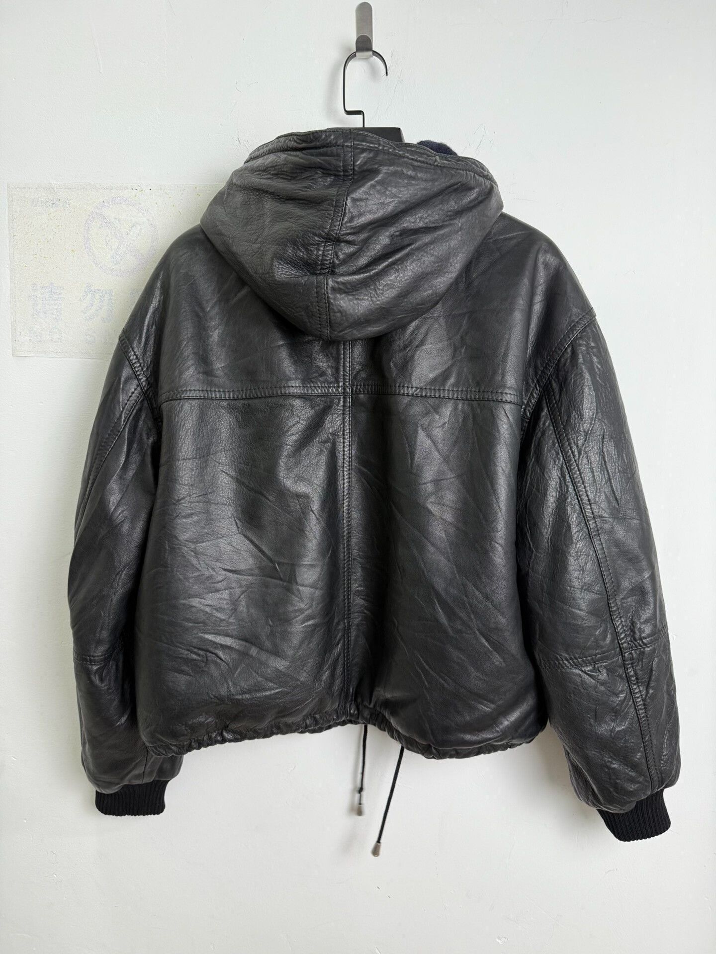 Dirk Bikkembergs black leather zip-up short jacket Size US XL / EU 56 / 4 - 6 Thumbnail