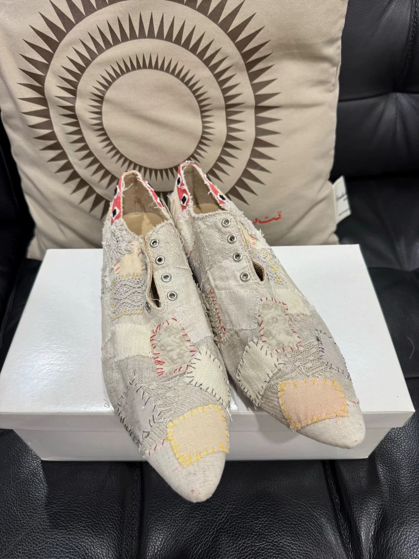 Comme des Garcons Homme patched pointed toe boots in new condition Size US 5 / EU 37 - 2 Thumbnail