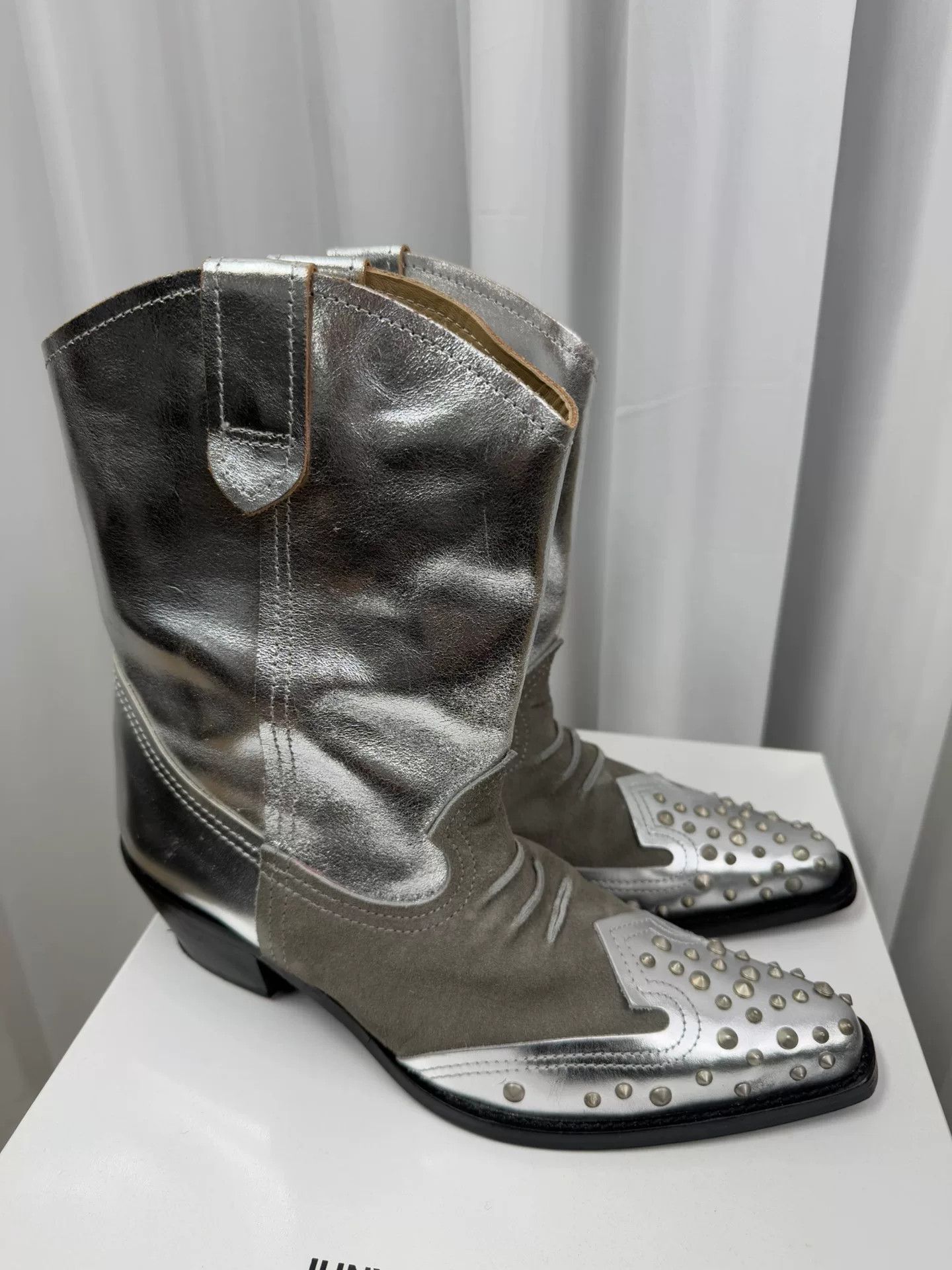Junya Watanabe junya watanabe silver studded ankle boots Size US 9 / EU 42 - 2 Thumbnail