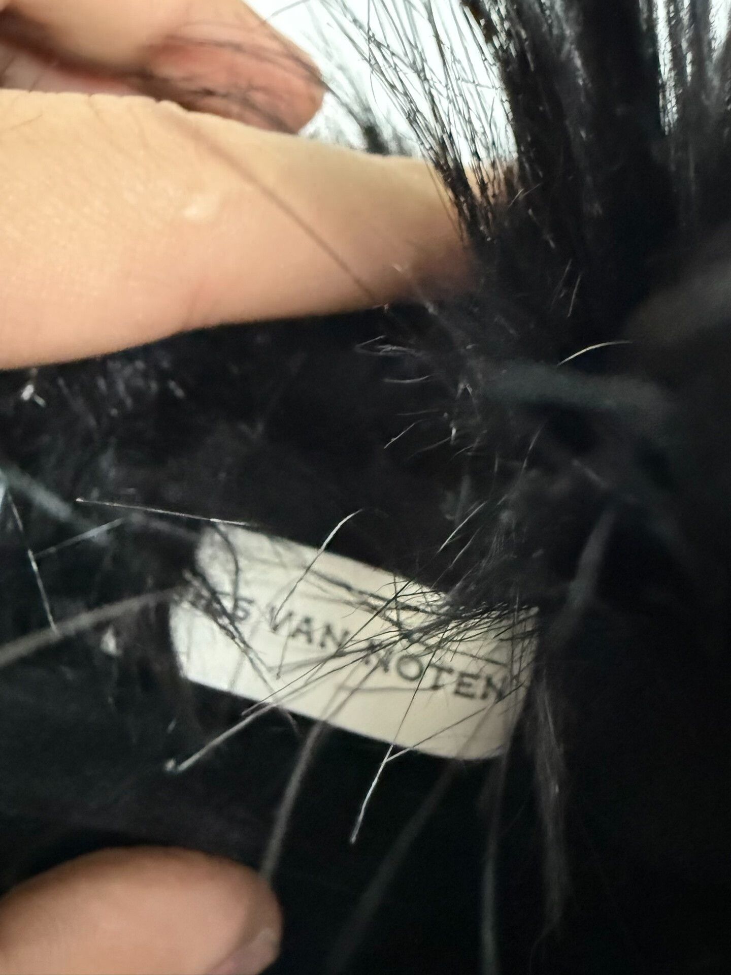 Dries Van Noten oversized black faux fur shawl Size ONE SIZE - 6 Thumbnail