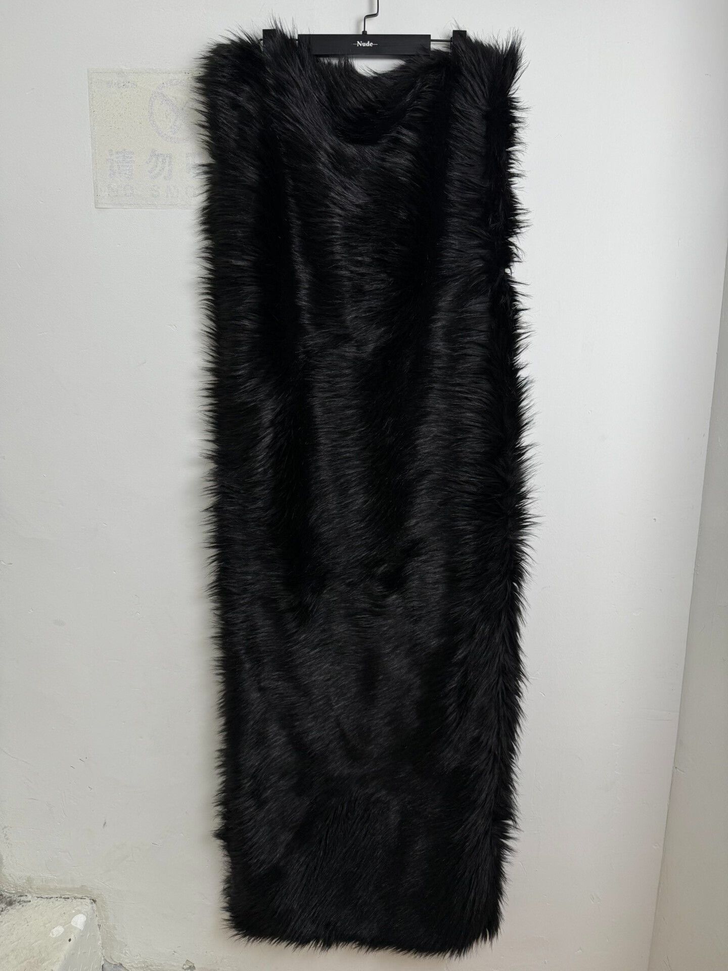 Dries Van Noten oversized black faux fur shawl Size ONE SIZE - 8 Thumbnail