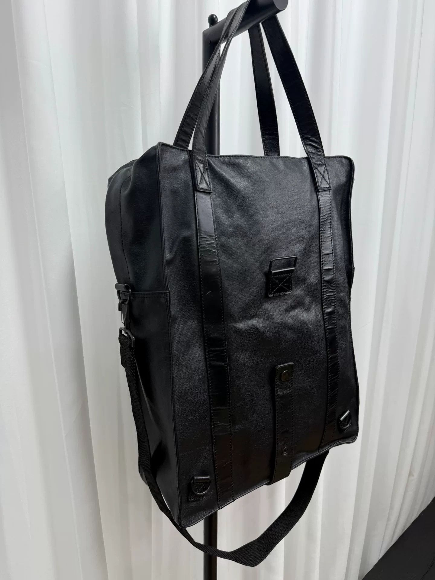 Yohji Yamamoto y's black leather tote bag for men Size ONE SIZE - 7 Thumbnail