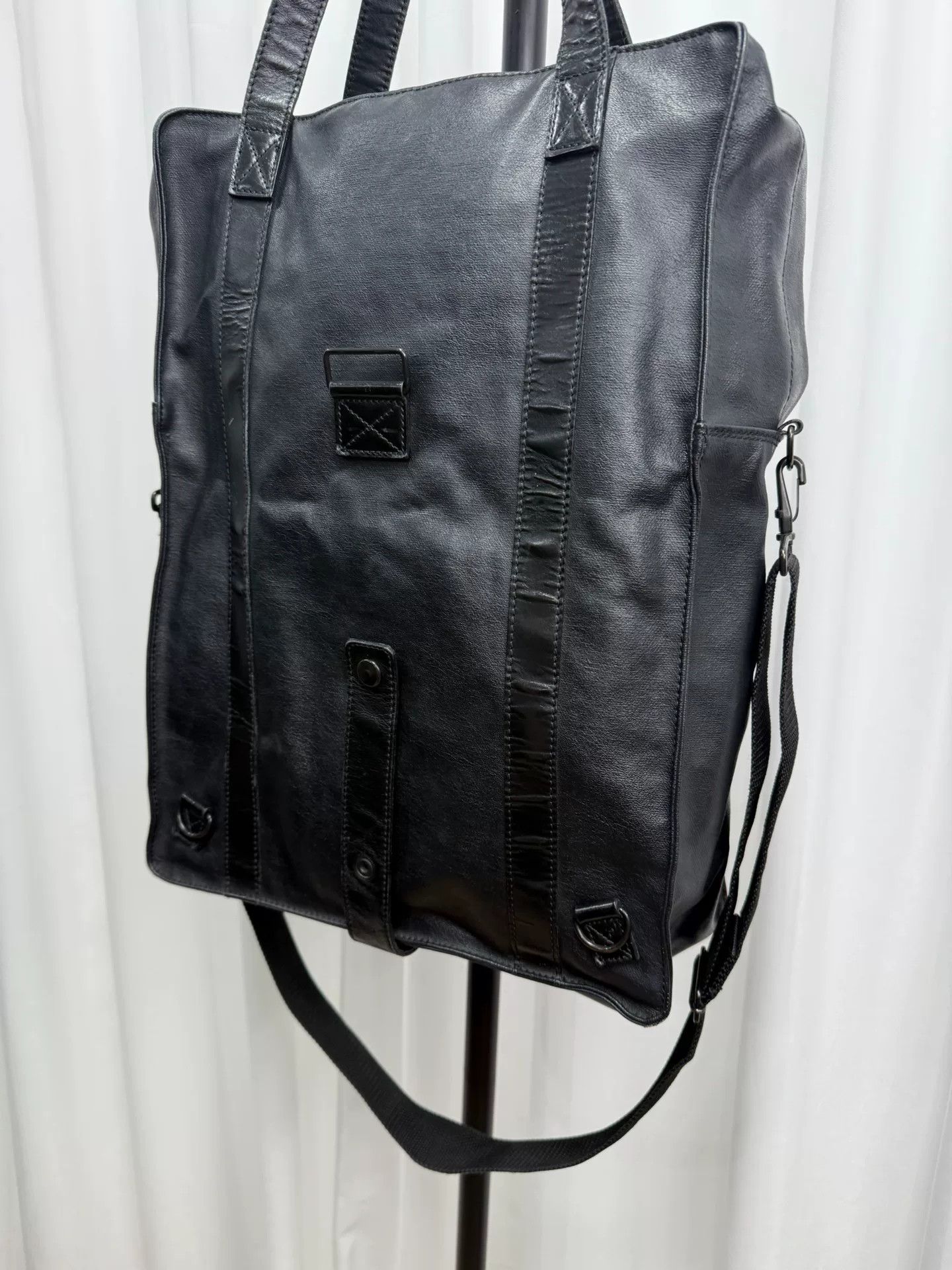 Yohji Yamamoto y's black leather tote bag for men Size ONE SIZE - 6 Thumbnail