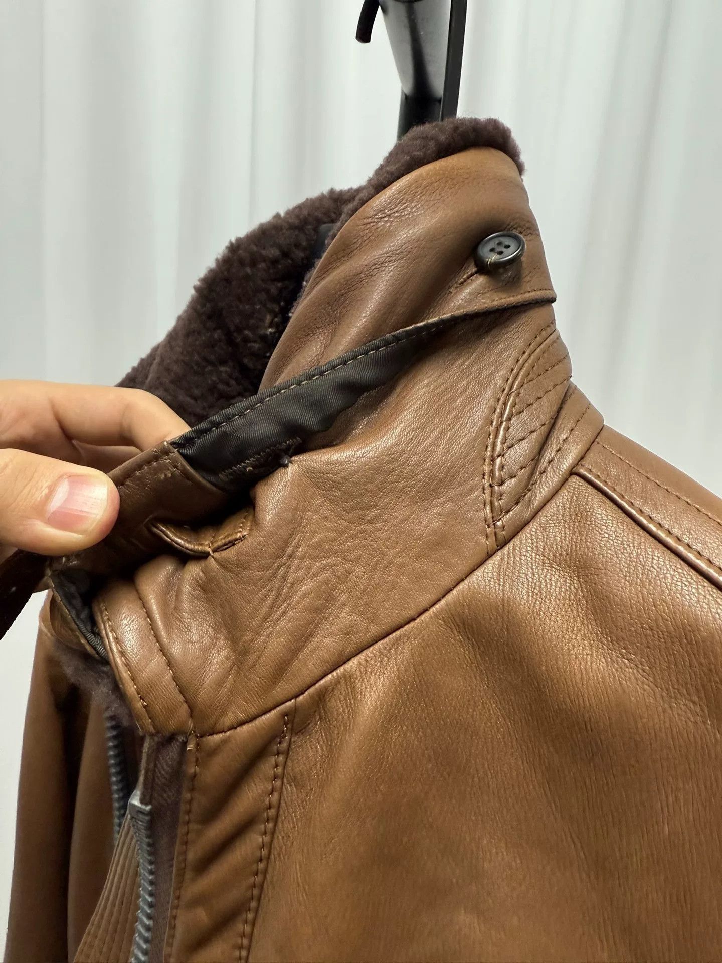 Issey Miyake brown leather jacket with removable collar Size US L / EU 52-54 / 3 - 9 Thumbnail