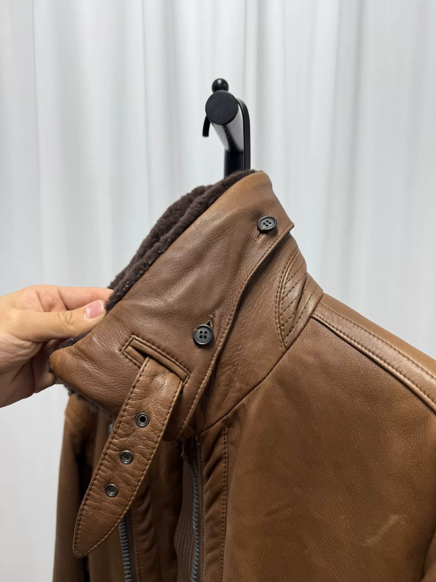 Issey Miyake brown leather jacket with removable collar Size US L / EU 52-54 / 3 - 8 Thumbnail