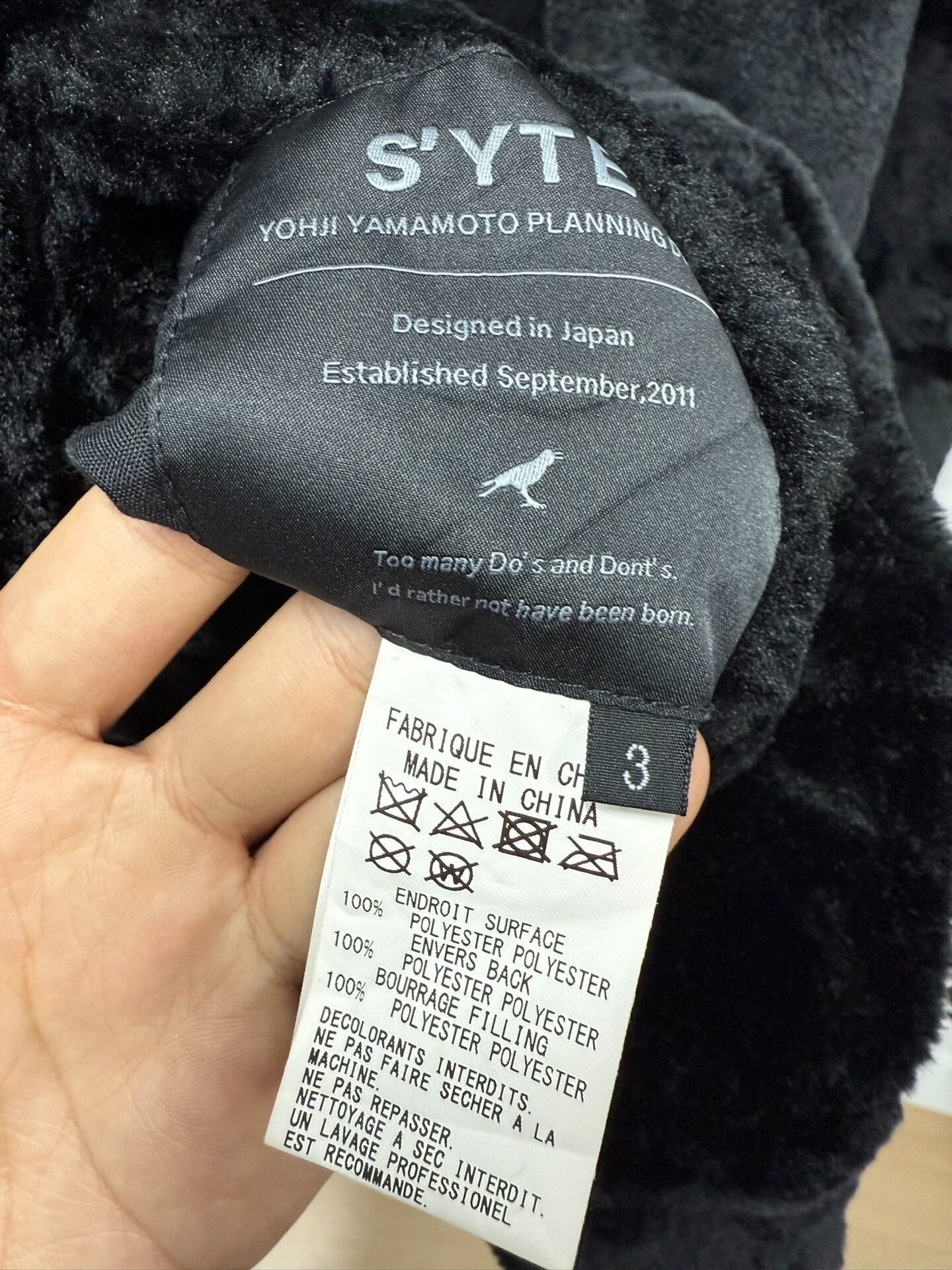 Yohji Yamamoto black faux fur jacket by yohji yamamoto Size US L / EU 52-54 / 3 - 6 Thumbnail