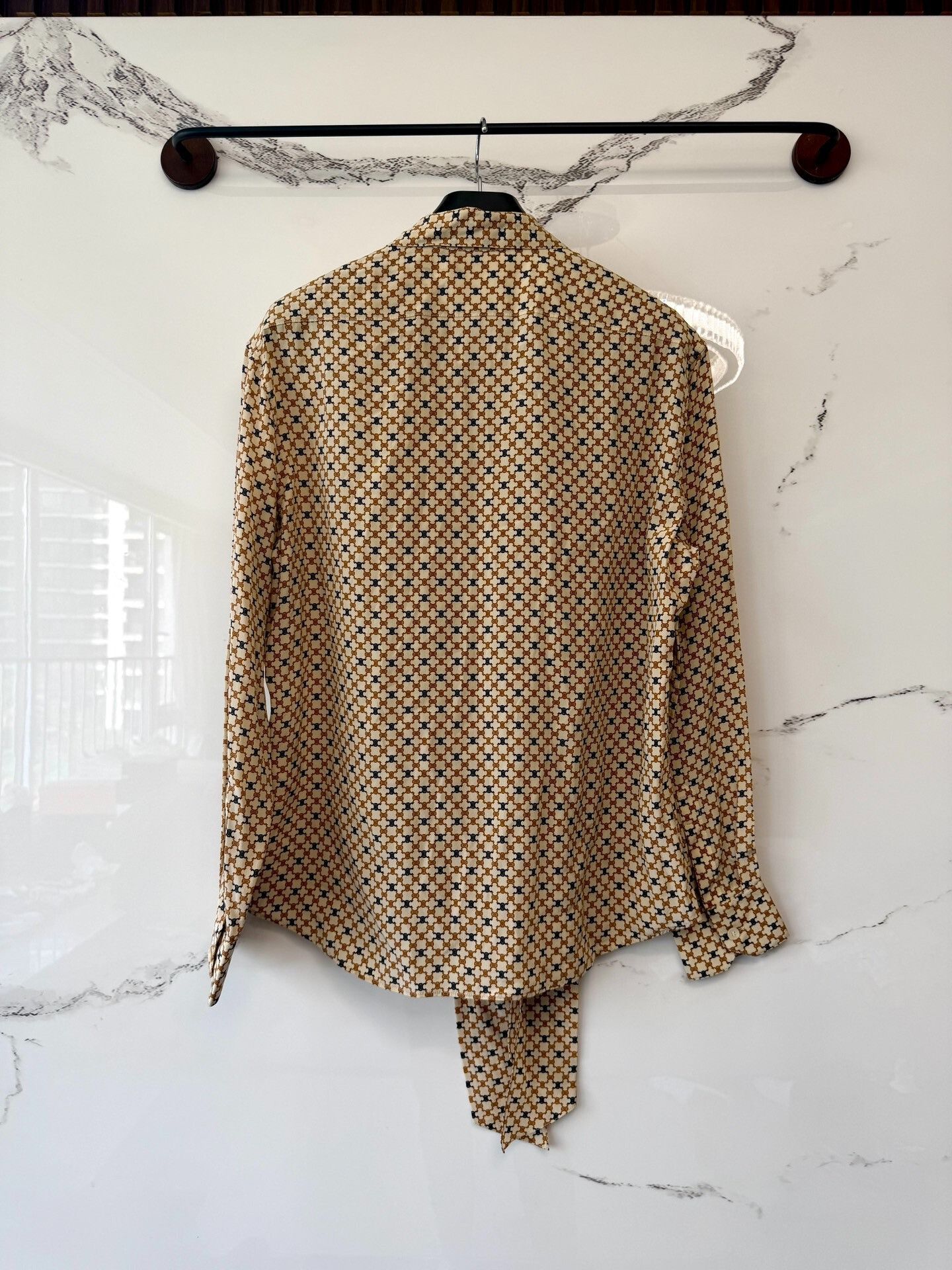 Celine celine printed silk tie front shirt Size M / US 6-8 / IT 42-44 - 3 Thumbnail
