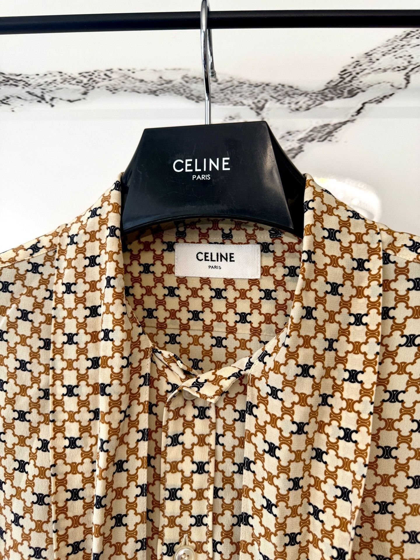 Celine celine printed silk tie front shirt Size M / US 6-8 / IT 42-44 - 2 Thumbnail
