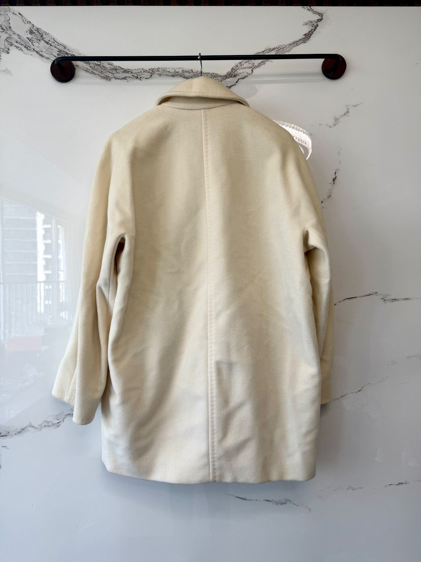 Max Mara Max Mara White Double-Breasted Coat Size S / US 4 / IT 40 - 3 Thumbnail