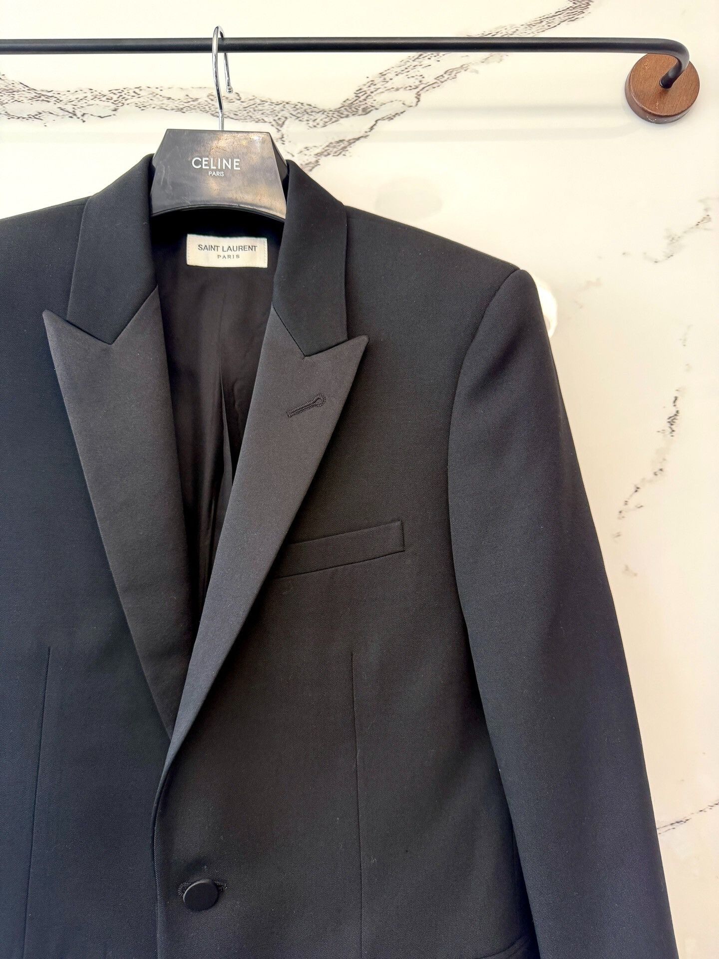 Saint Laurent Paris saint laurent black satin smoking jacket Size US M / EU 48-50 / 2 - 2 Thumbnail