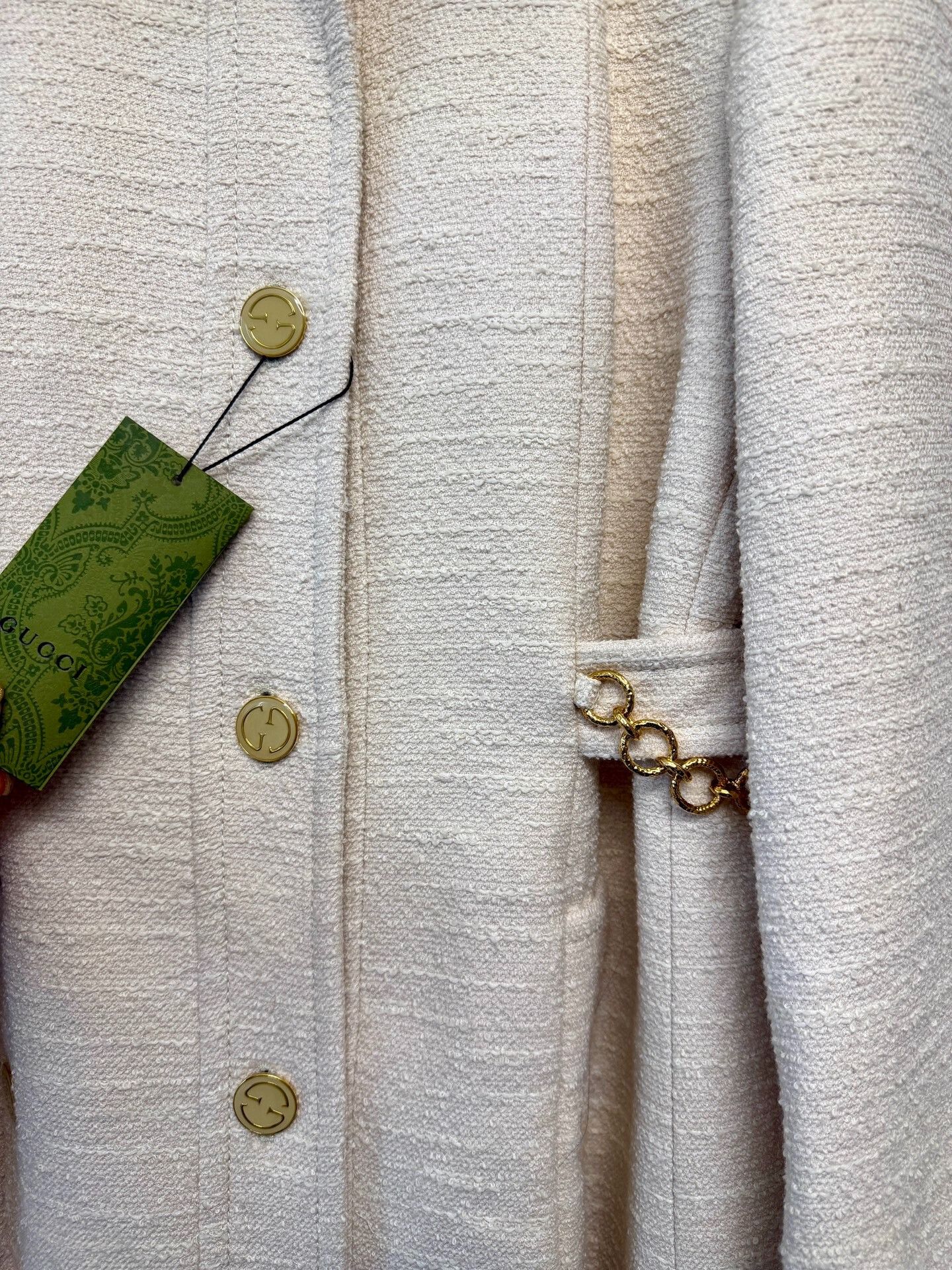 Gucci gucci white coat with gold accents Size M / US 6-8 / IT 42-44 - 2 Thumbnail