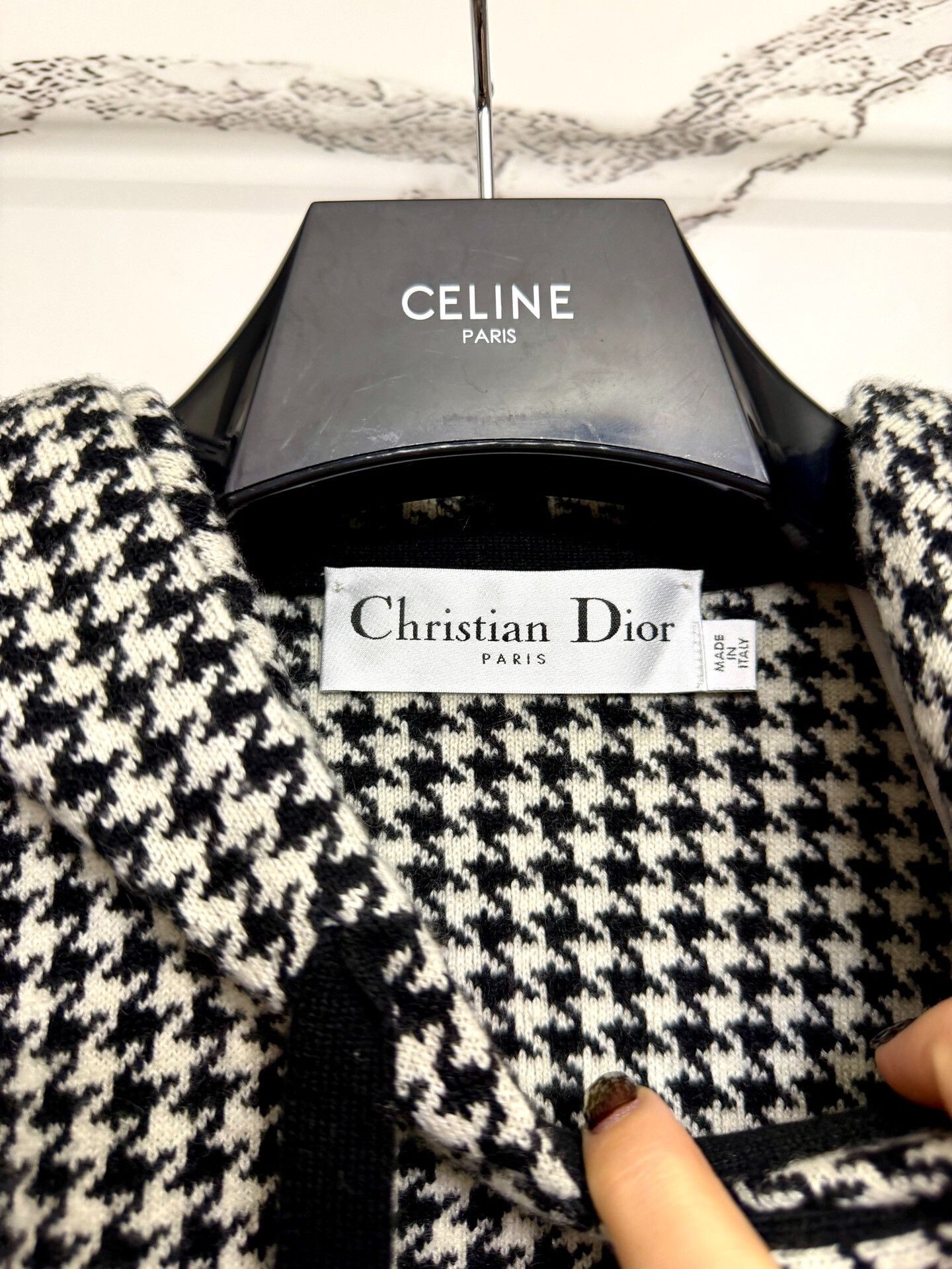 Dior dior houndstooth hooded poncho Size XS / US 0-2 / IT 36-38 - 2 Thumbnail
