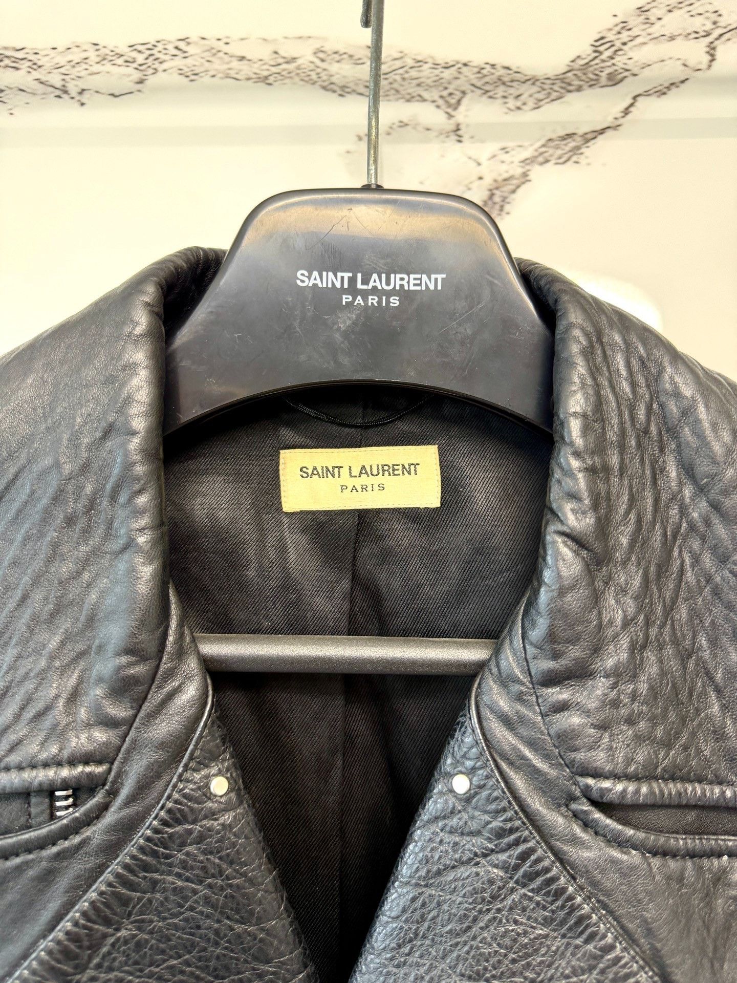 Saint Laurent Paris saint laurent black leather guitar jacket Size US L / EU 52-54 / 3 - 3 Thumbnail