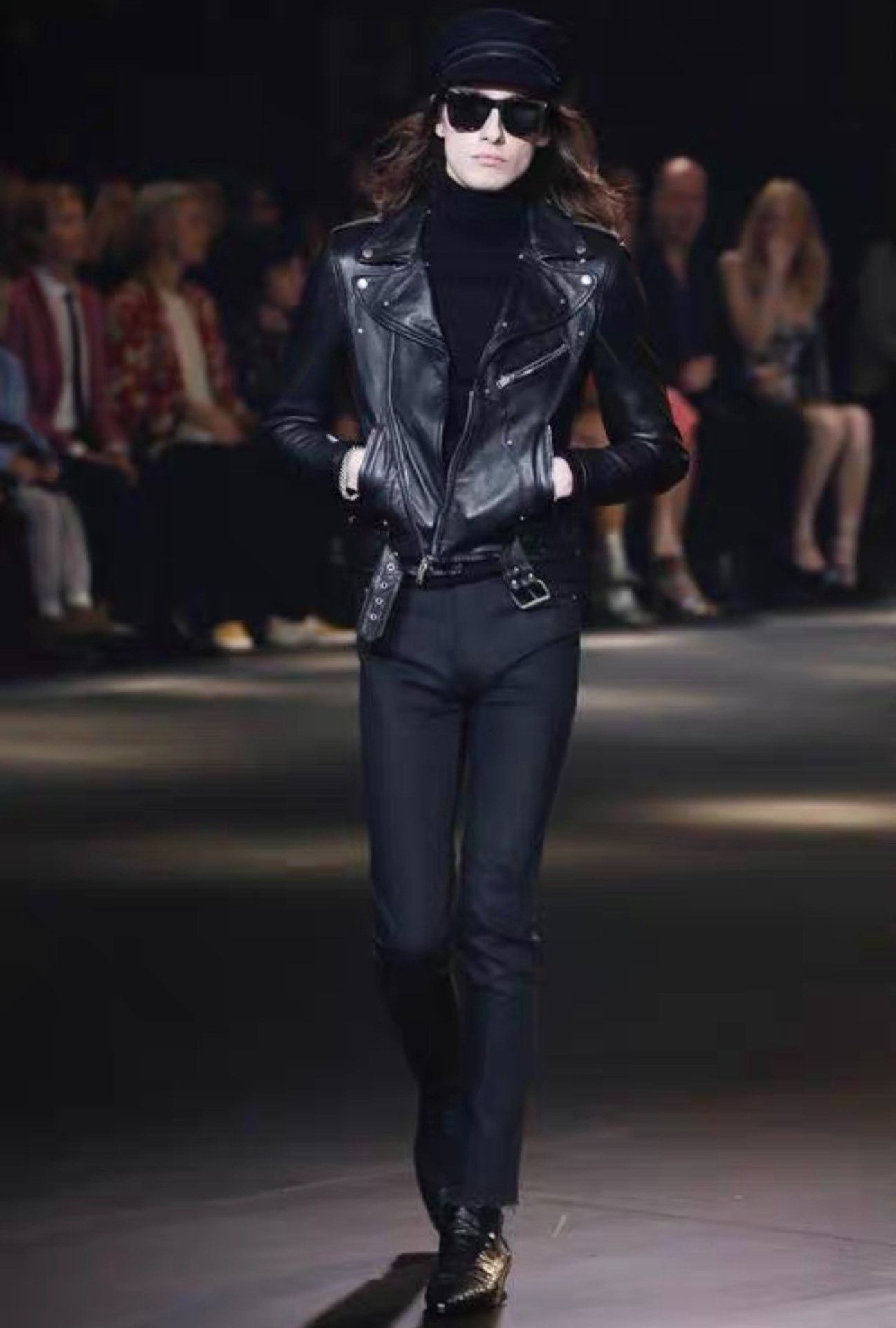 Saint Laurent Paris saint laurent black leather guitar jacket Size US L / EU 52-54 / 3 - 6 Thumbnail