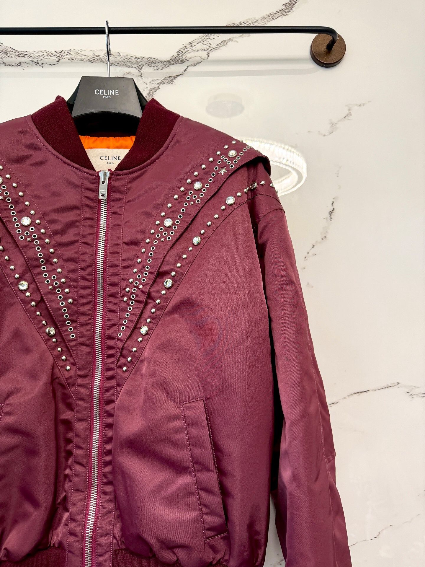 Celine celine spring summer bomber jacket with rhinestones Size M / US 6-8 / IT 42-44 - 2 Thumbnail