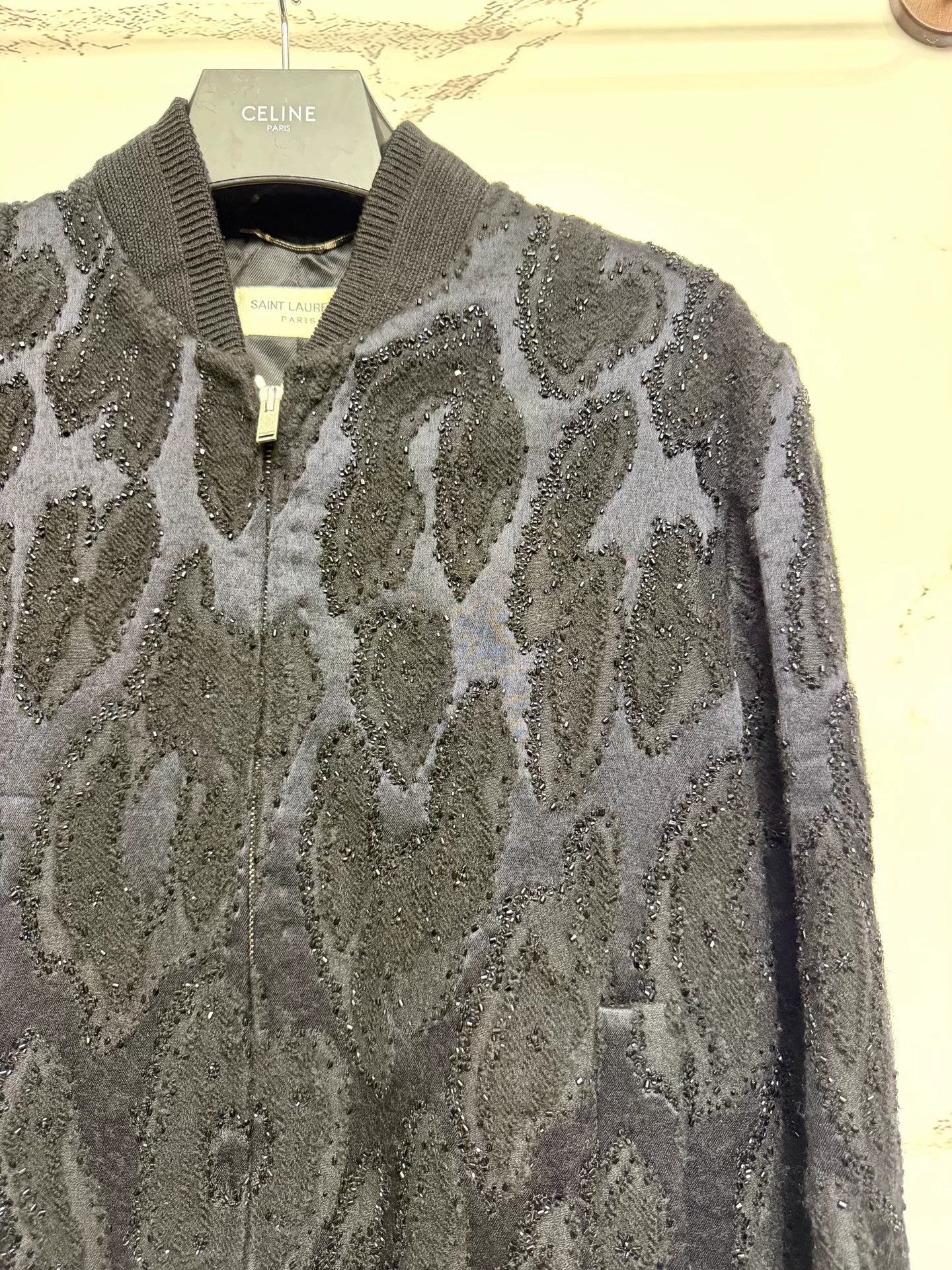 Saint Laurent Paris saint laurent black beaded bomber jacket Size US S / EU 44-46 / 1 - 3 Thumbnail