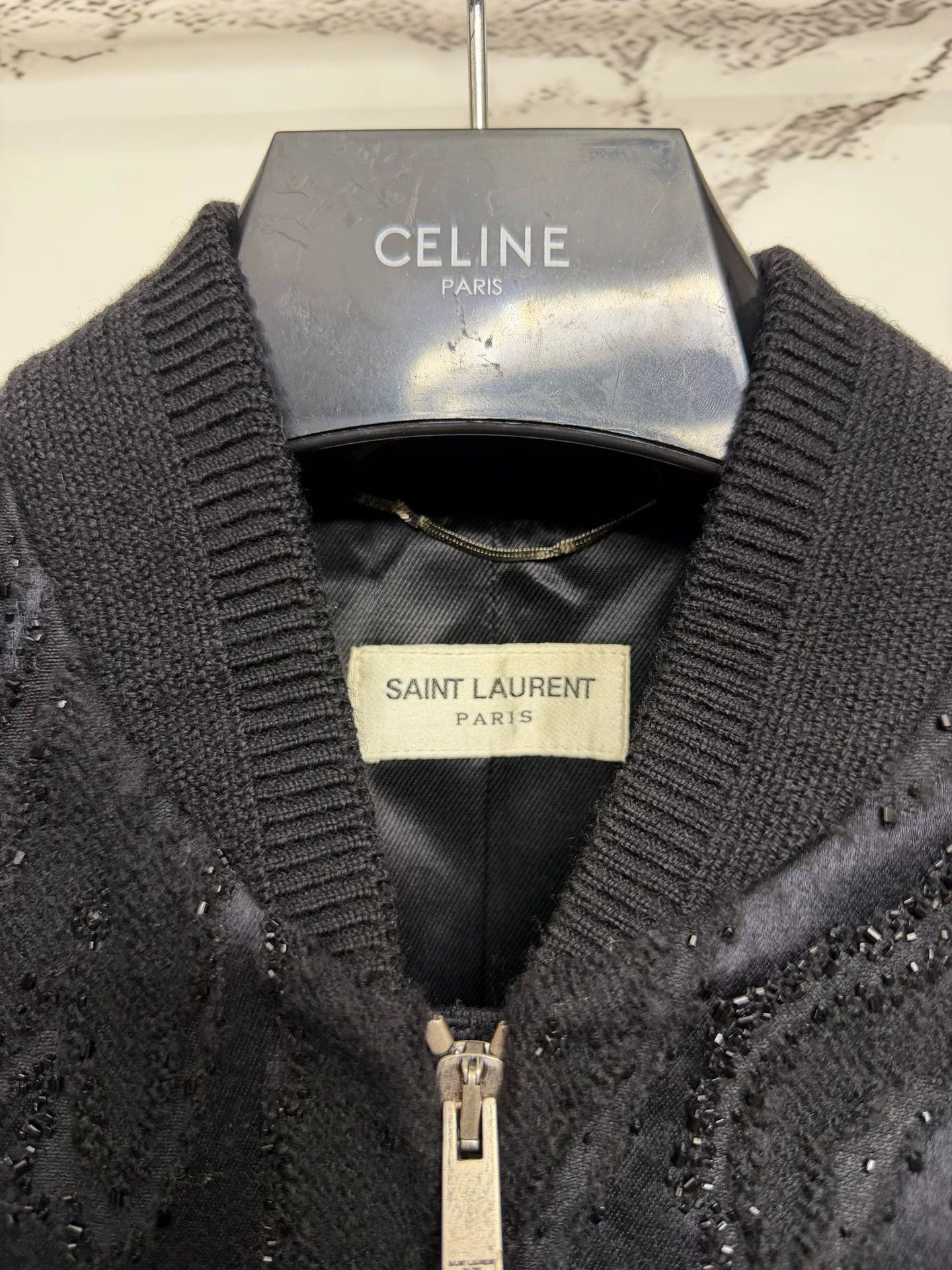 Saint Laurent Paris saint laurent black beaded bomber jacket Size US S / EU 44-46 / 1 - 2 Thumbnail