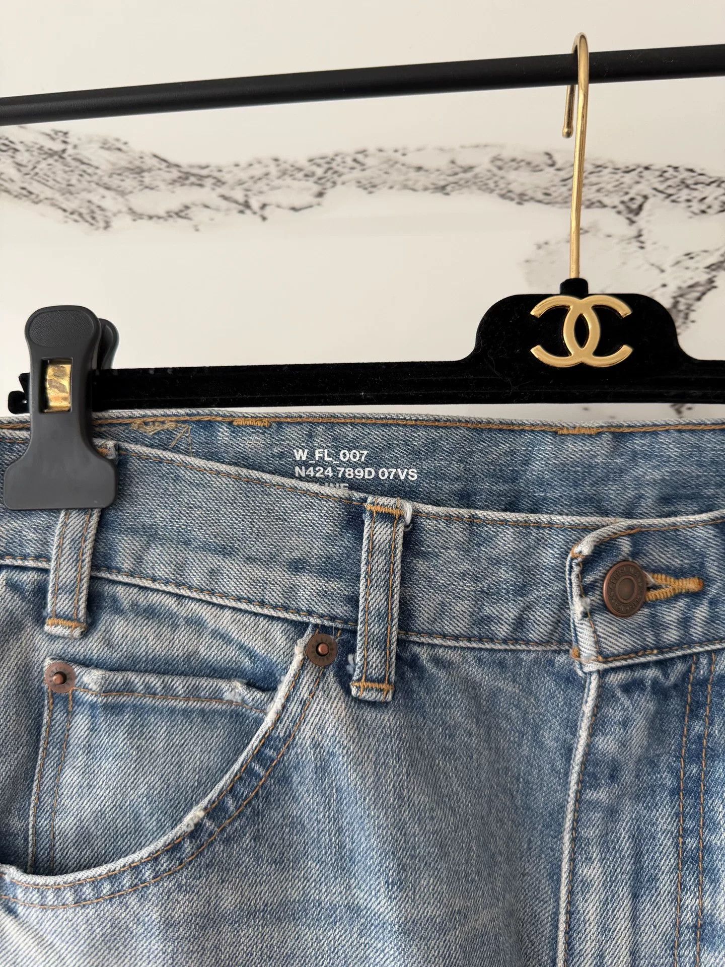 Celine light blue wash flared jeans Size 29" - 2 Thumbnail