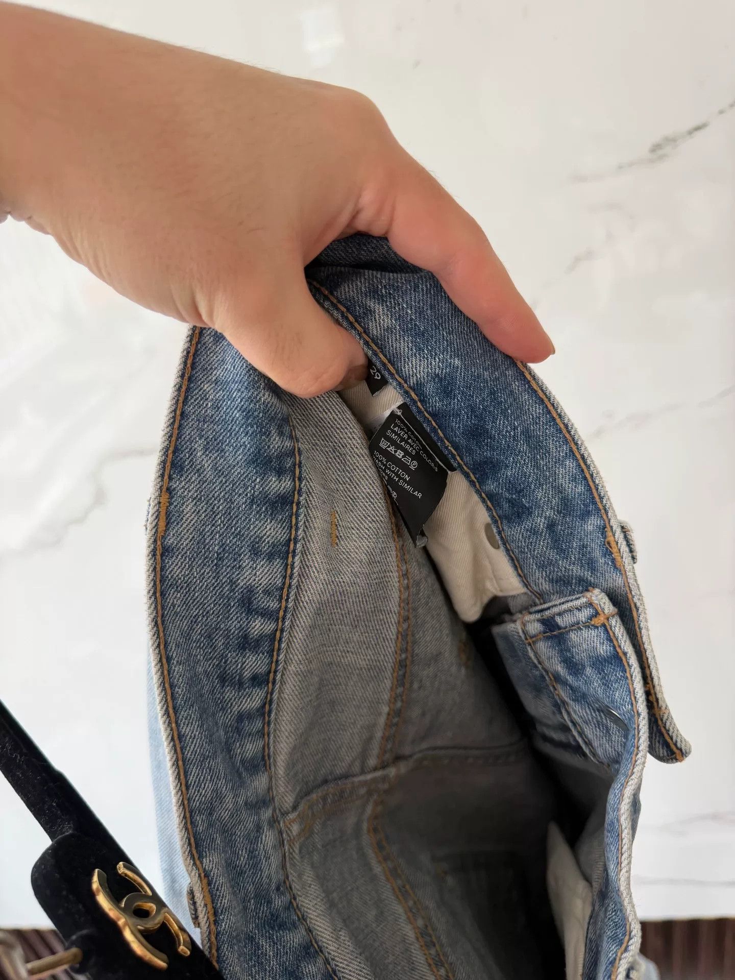 Celine light blue wash flared jeans Size 29" - 4 Thumbnail