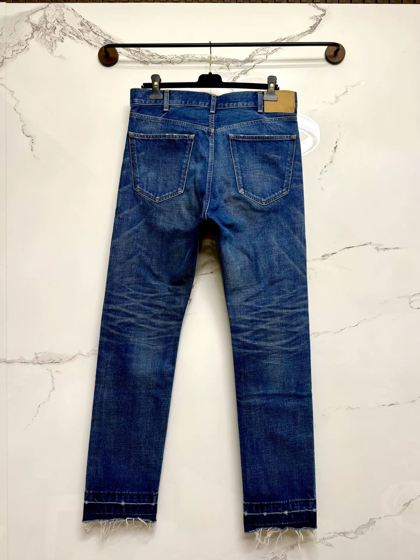 Celine celine dark blue distressed denim pants Size US 31 - 4 Thumbnail