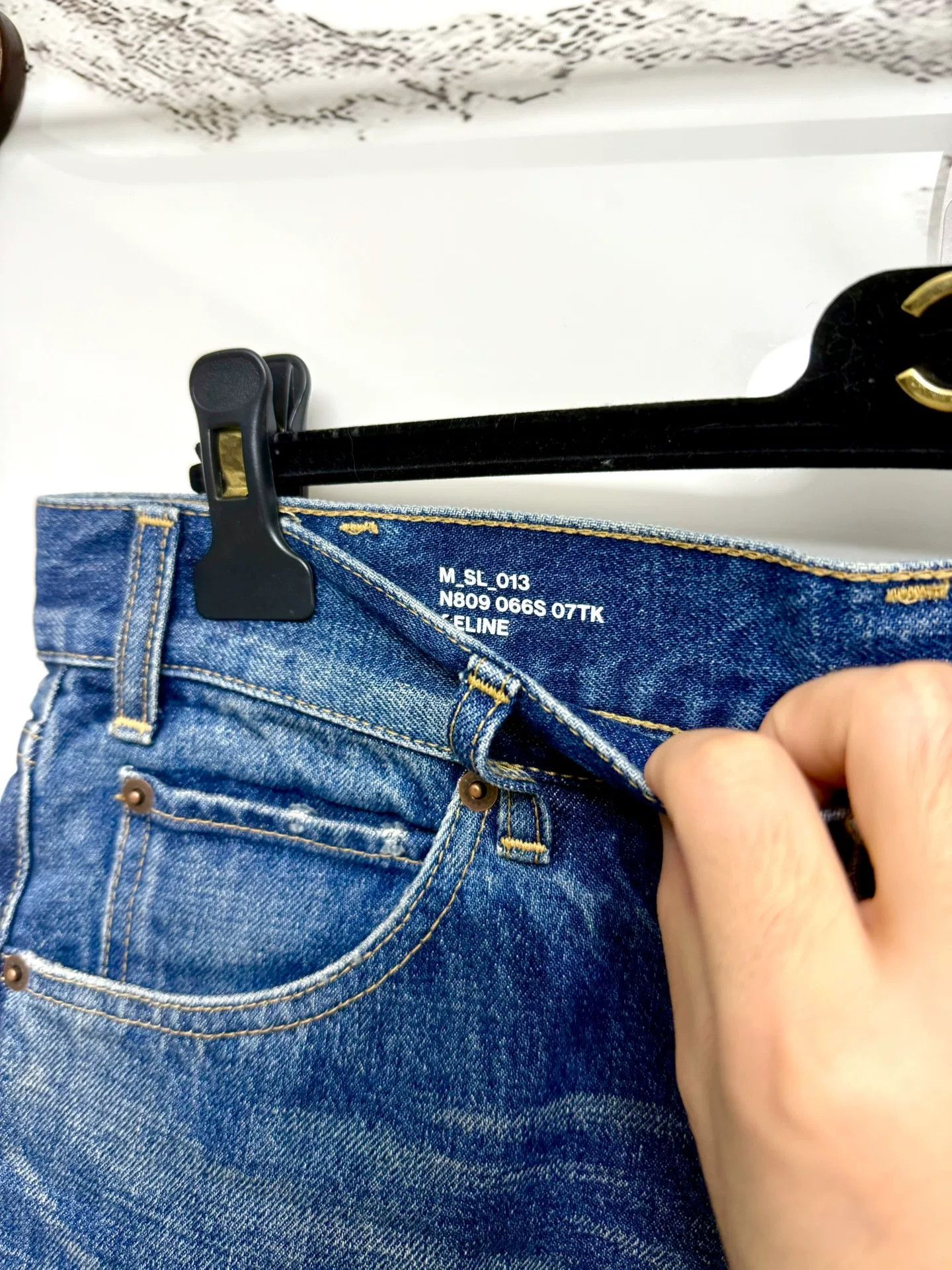 Celine celine dark blue distressed denim pants Size US 31 - 3 Thumbnail
