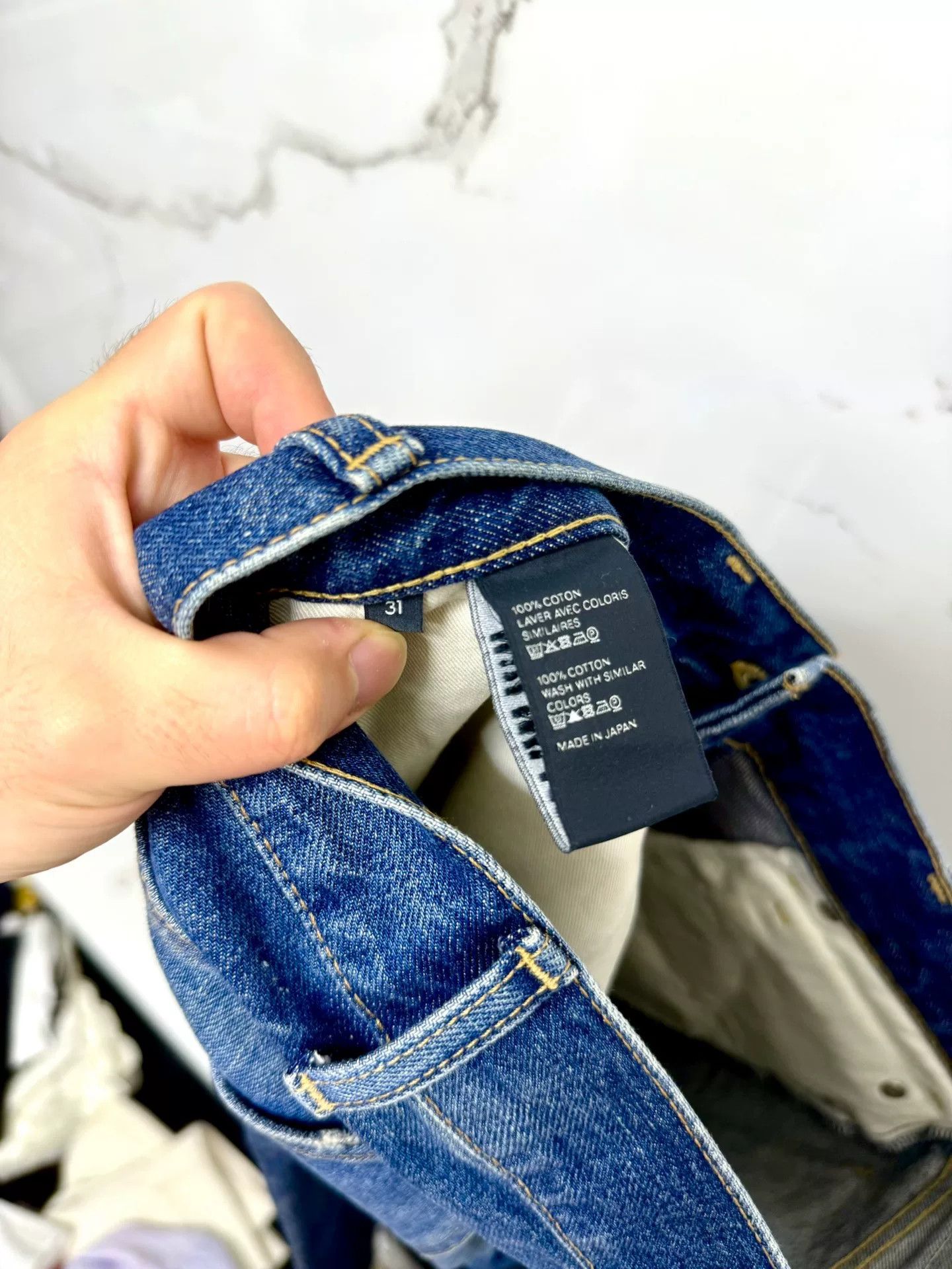 Celine celine dark blue distressed denim pants Size US 31 - 5 Thumbnail