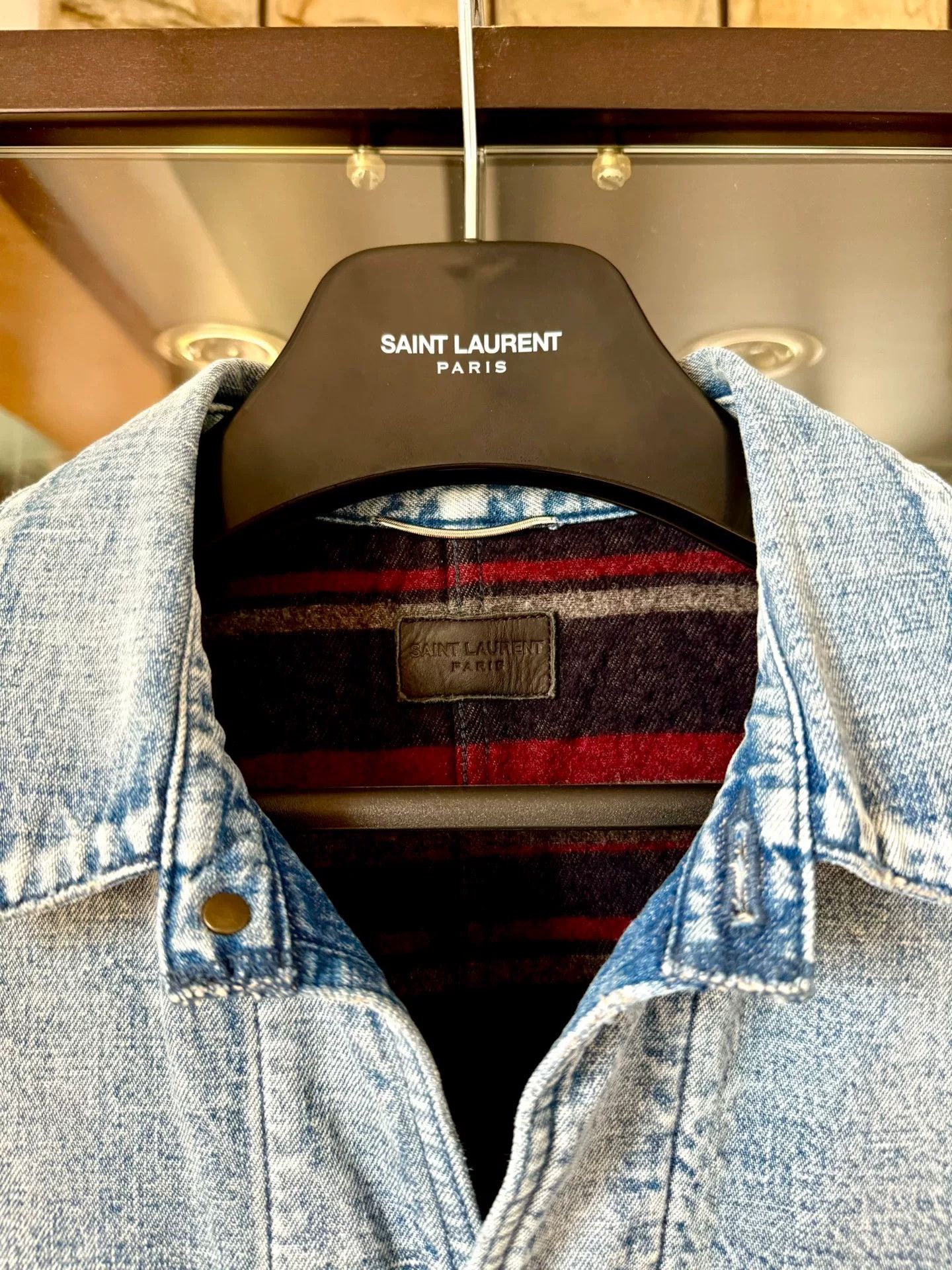 Saint Laurent Paris saint laurent denim jacket with frayed details Size US M / EU 48-50 / 2 - 3 Thumbnail