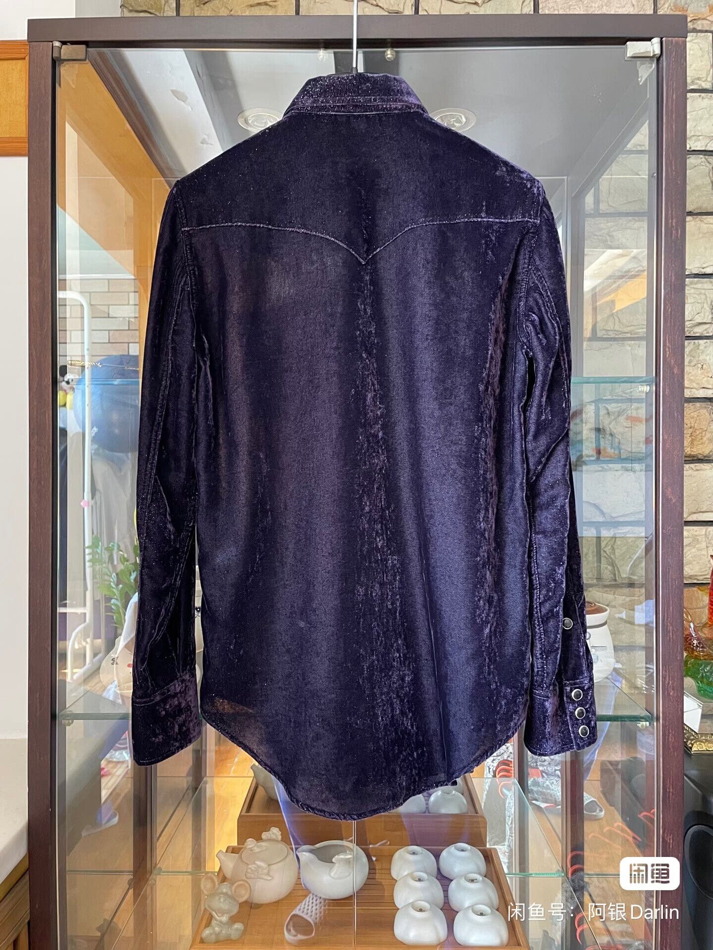 Saint Laurent Paris saint laurent purple velvet shirt with sparkle Size M / US 6-8 / IT 42-44 - 6 Thumbnail