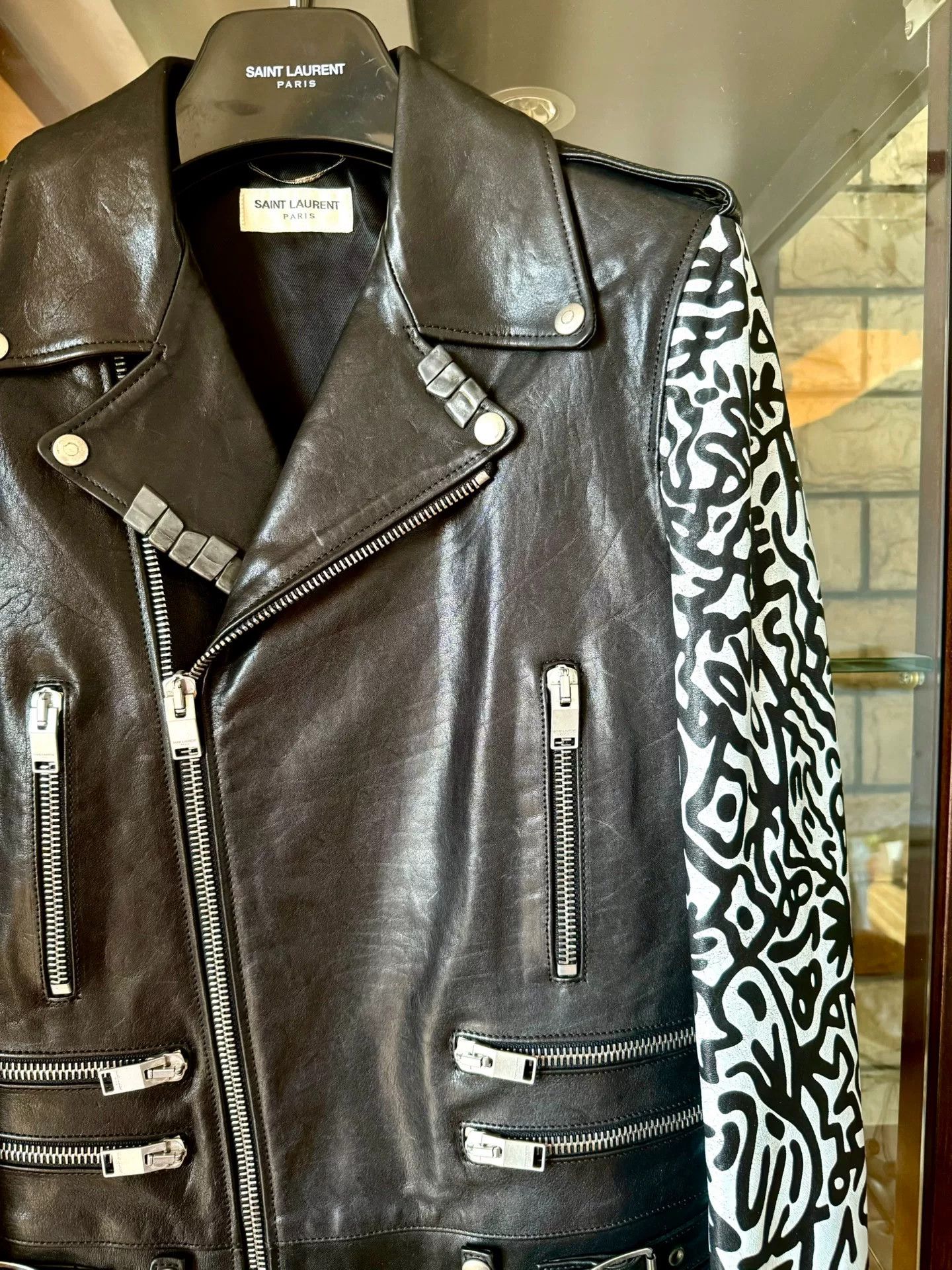Saint Laurent Paris saint laurent graffiti leather jacket Size US M / EU 48-50 / 2 - 2 Thumbnail